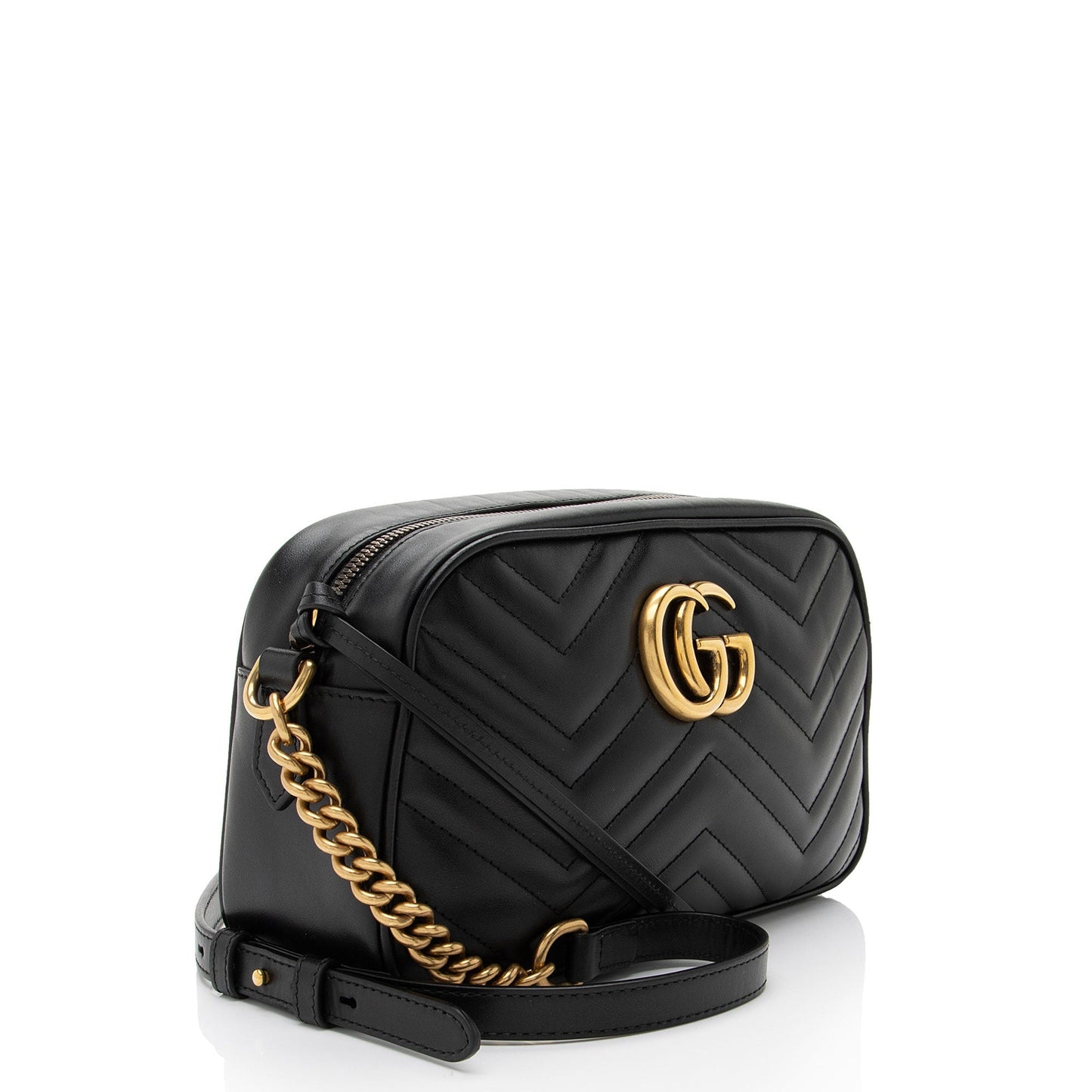 Gucci GG Marmont Matelasse Leather Black Small Crossbody Bag