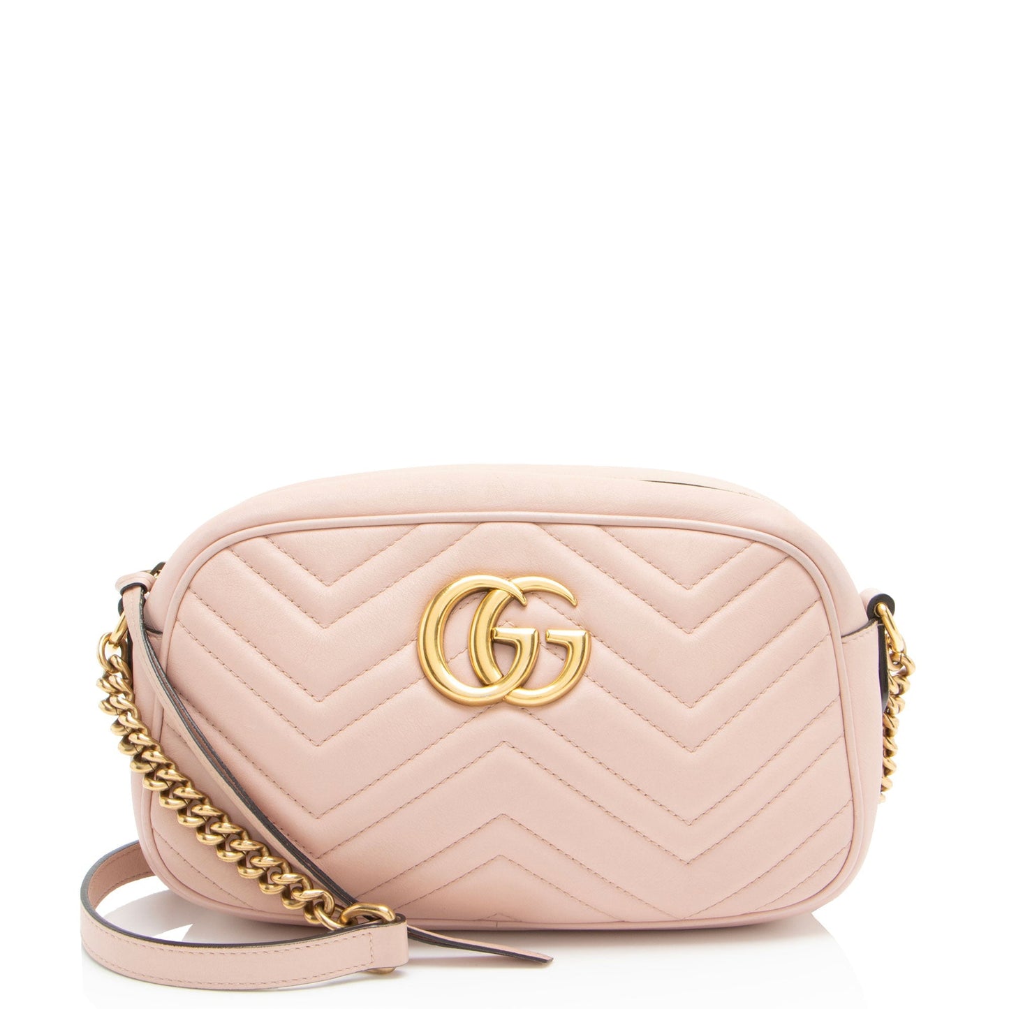 Gucci GG Marmont Matelasse Leather Pink Small Crossbody Bag