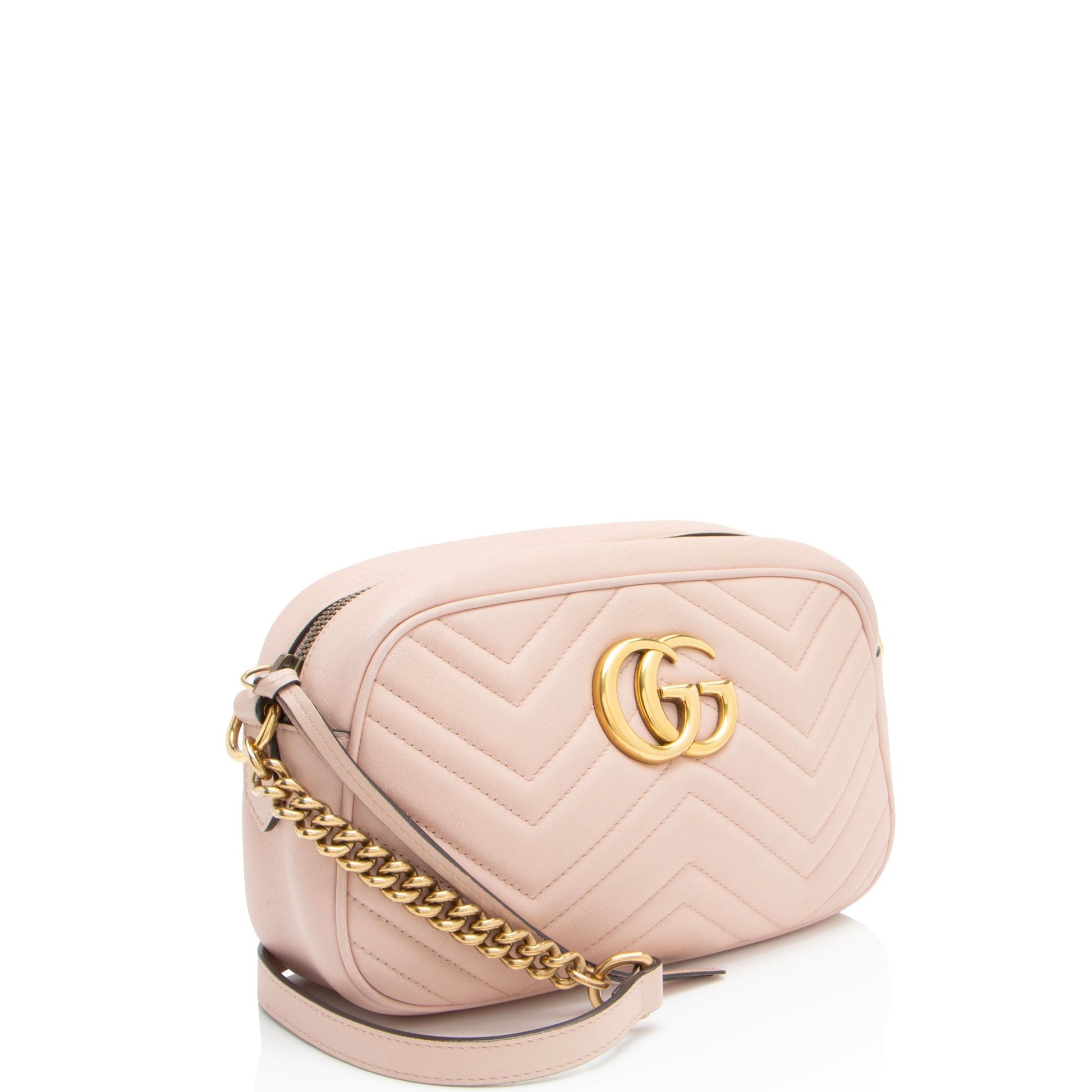 Gucci GG Marmont Matelasse Leather Pink Small Crossbody Bag