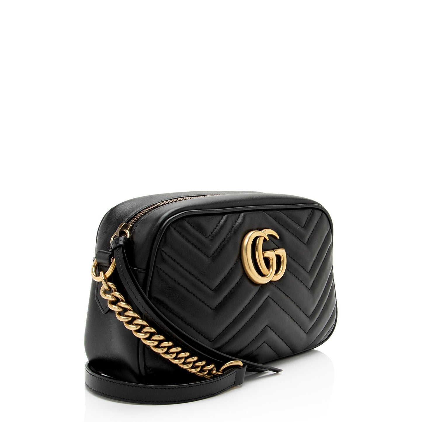 Gucci GG Marmont Camera Matelasse Leather Black Small Crossbody Bag