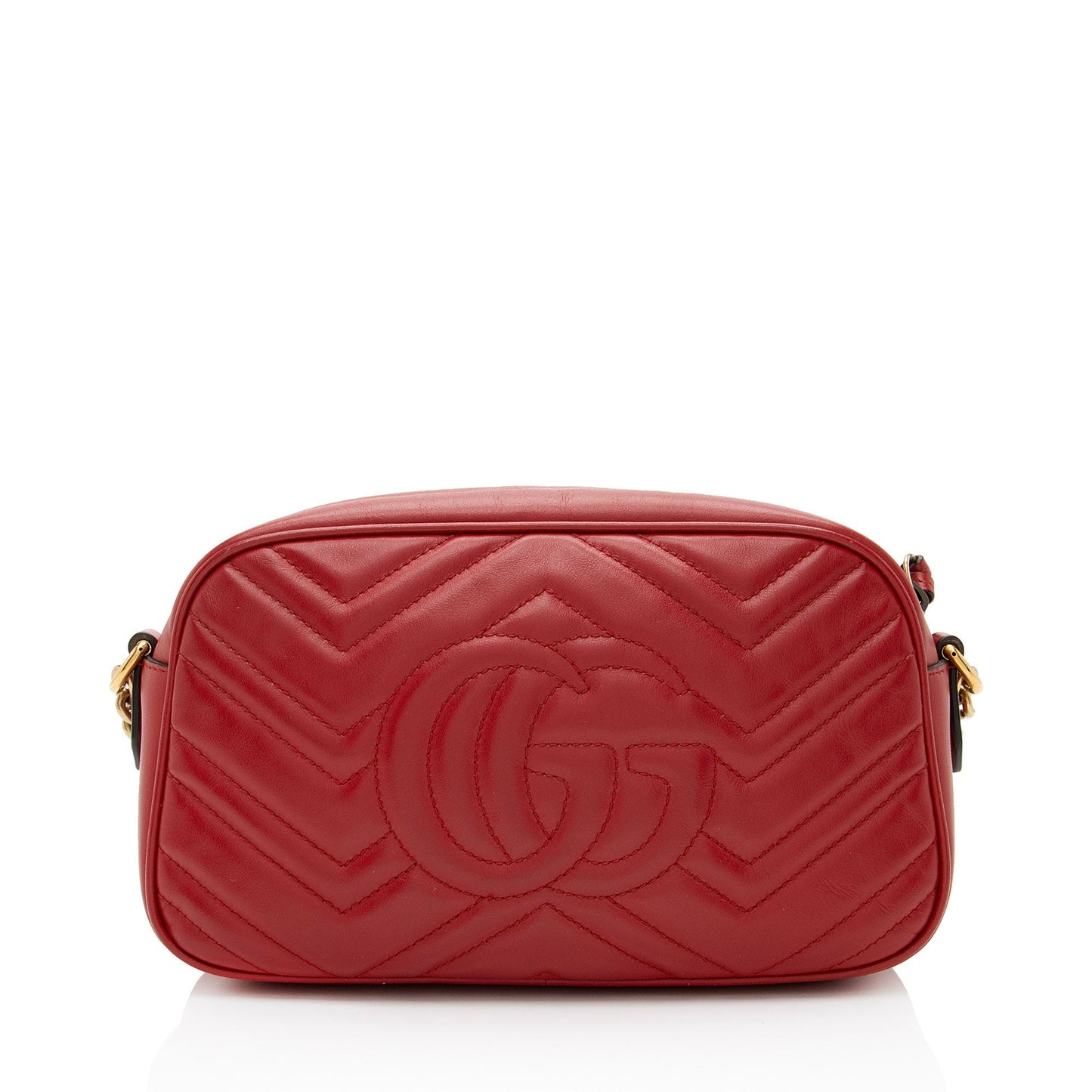 Gucci GG Marmont Camera Matelasse Leather Red Small Crossbody Bag