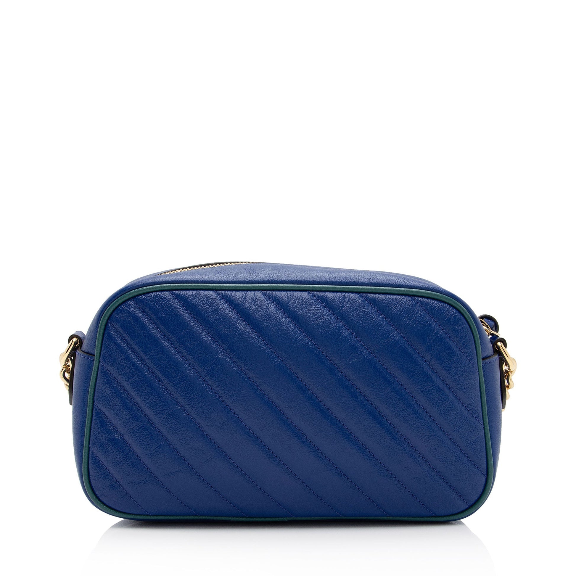 Gucci GG Marmont Torchon SHF-D0Xe5c Matelasse Leather Blue Green Crossbody Bag