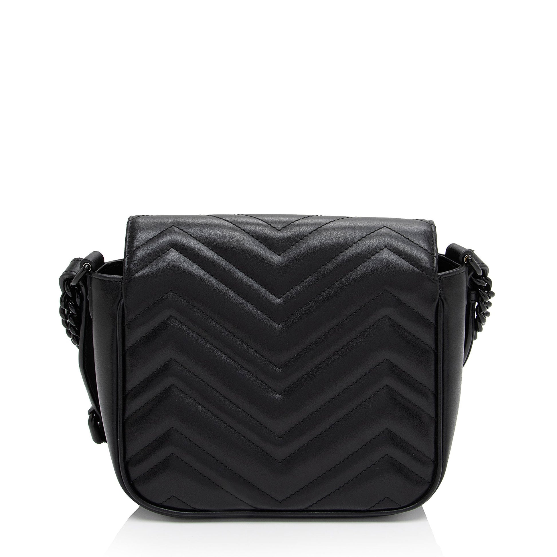 Gucci GG Marmont Square SHF-43SCt3 Matelasse Leather Nylon Black Shoulder Bag