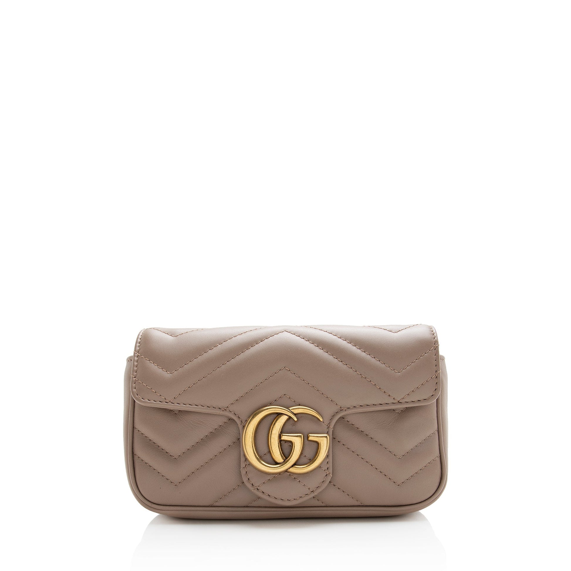 Gucci GG Marmont Super - FINAL Matelasse Leather Beige Mini Clutch Bag