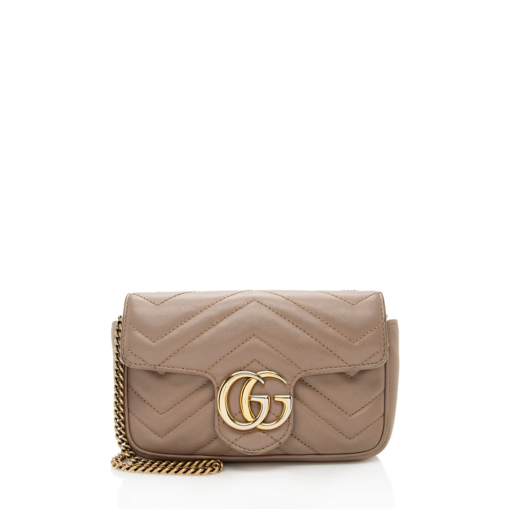 Gucci GG Marmont Super SHF Matelasse Leather Beige Mini Crossbody Bag