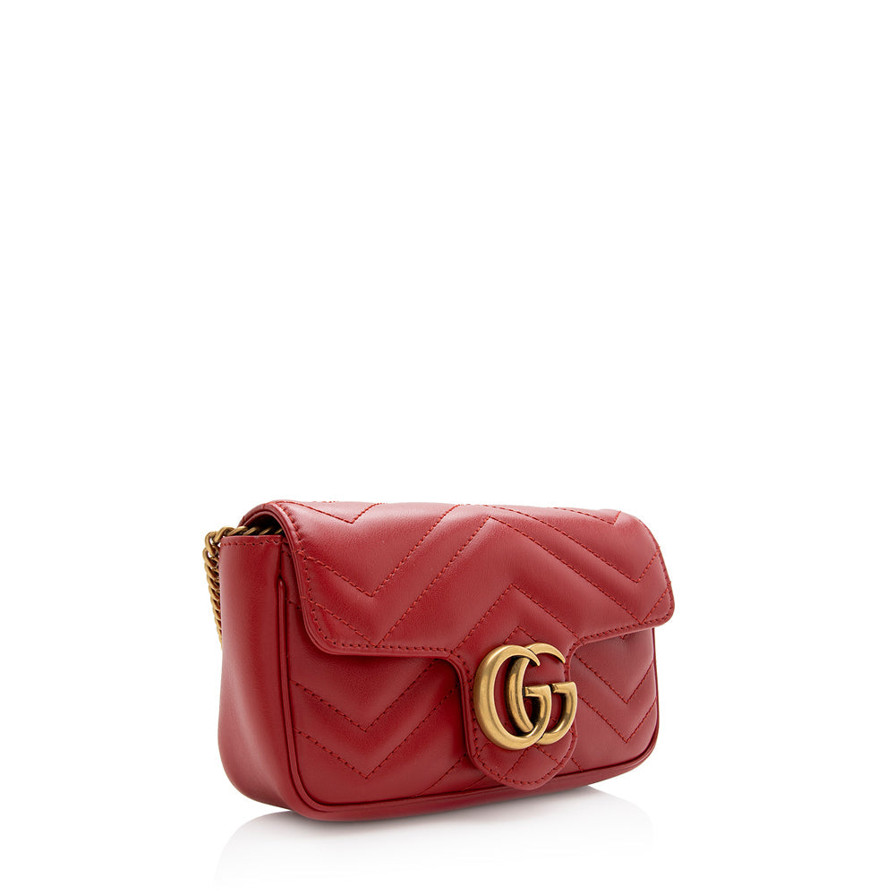 Gucci GG Marmont Super SHF Matelasse Leather Red Mini Crossbody Bag