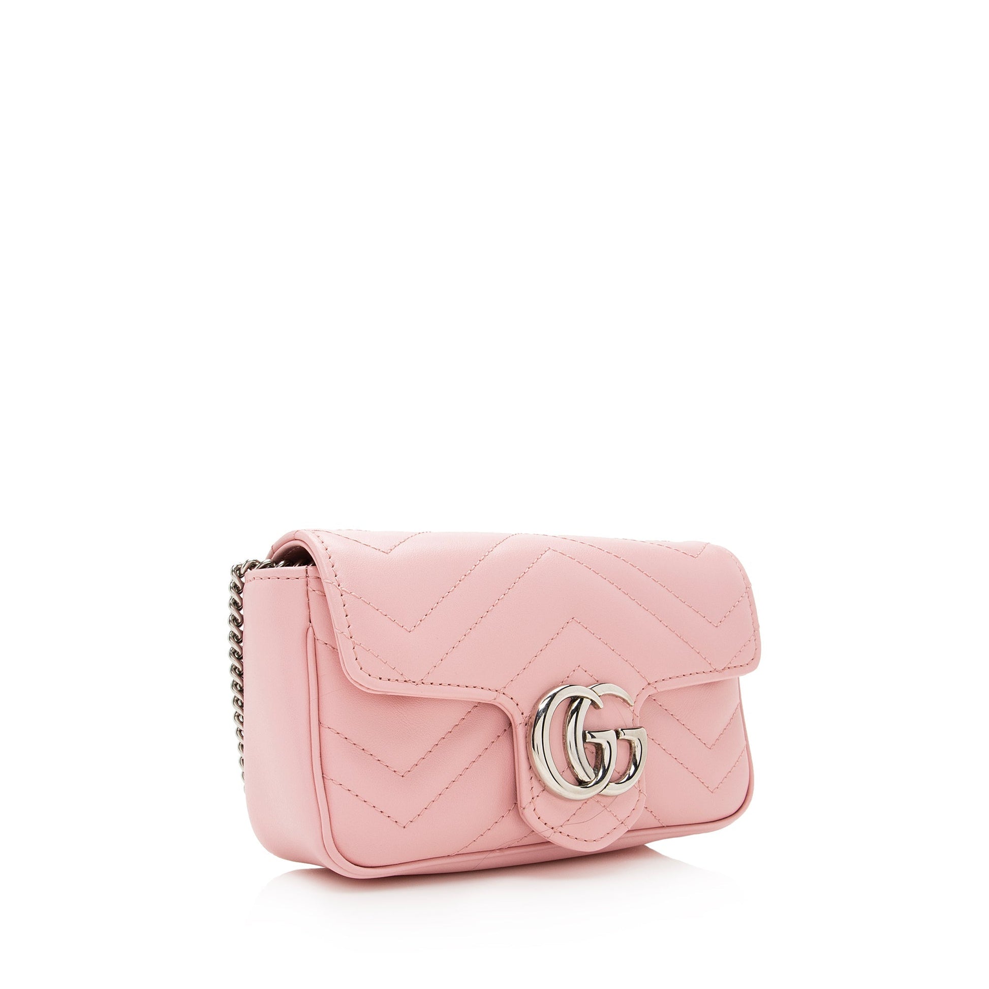 Gucci GG Marmont Super SHF Matelasse Leather Pink Mini Crossbody Bag