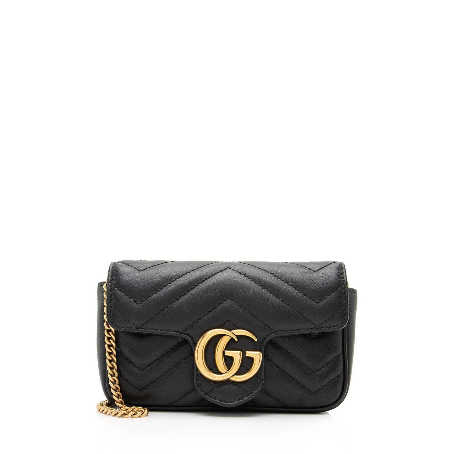 Gucci GG Marmont Super SHF Matelasse Leather Black Mini Crossbody Bag