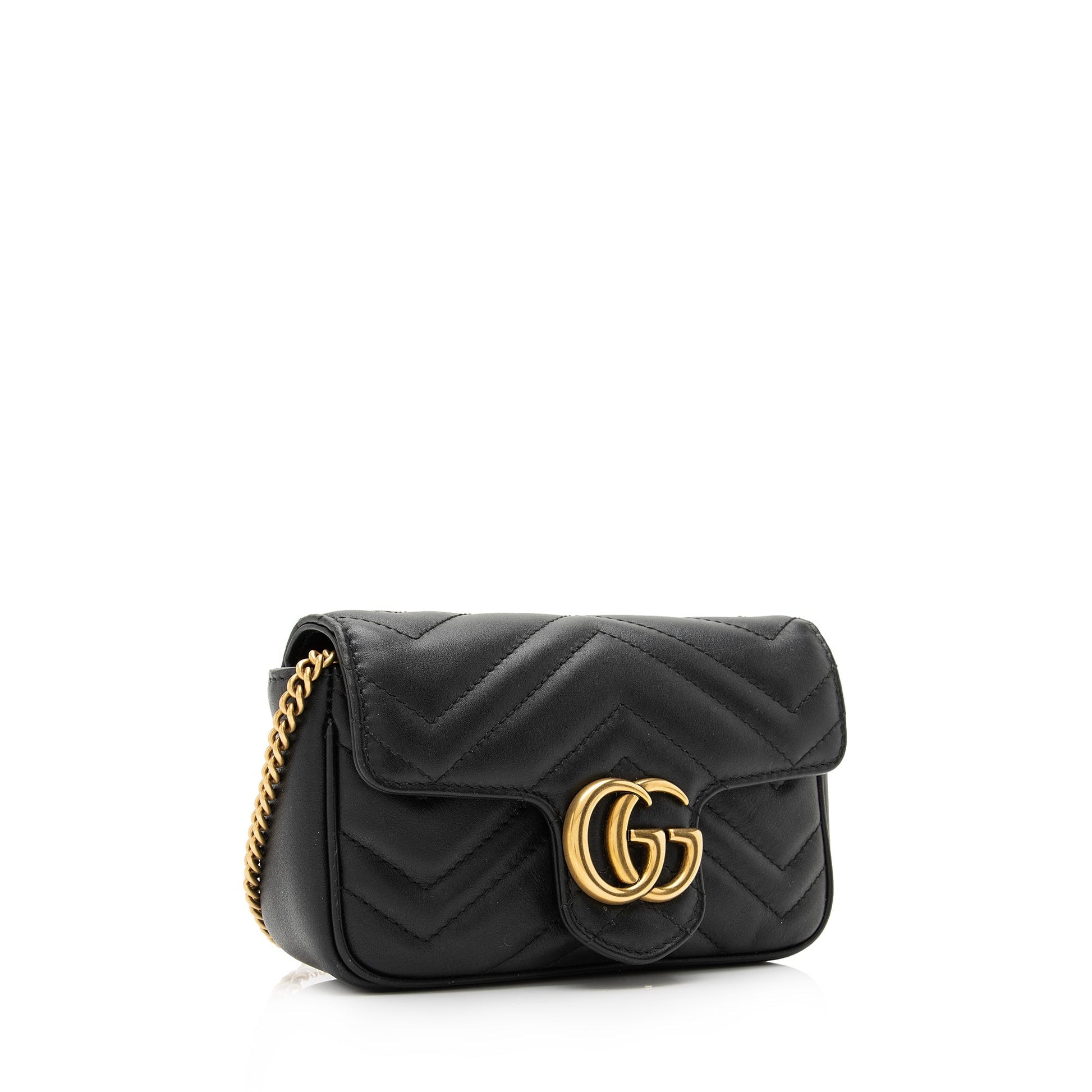 Gucci GG Marmont Super SHF Matelasse Leather Black Mini Crossbody Bag