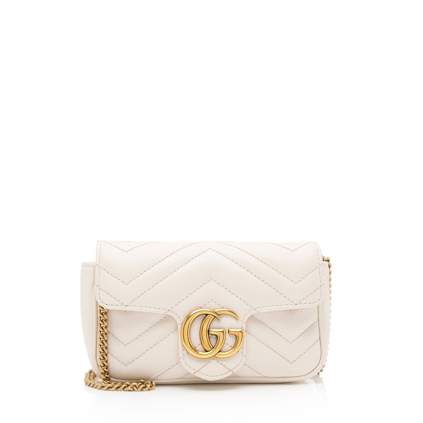 Gucci GG Marmont Super SHF Matelasse Leather White Mini Crossbody Bag
