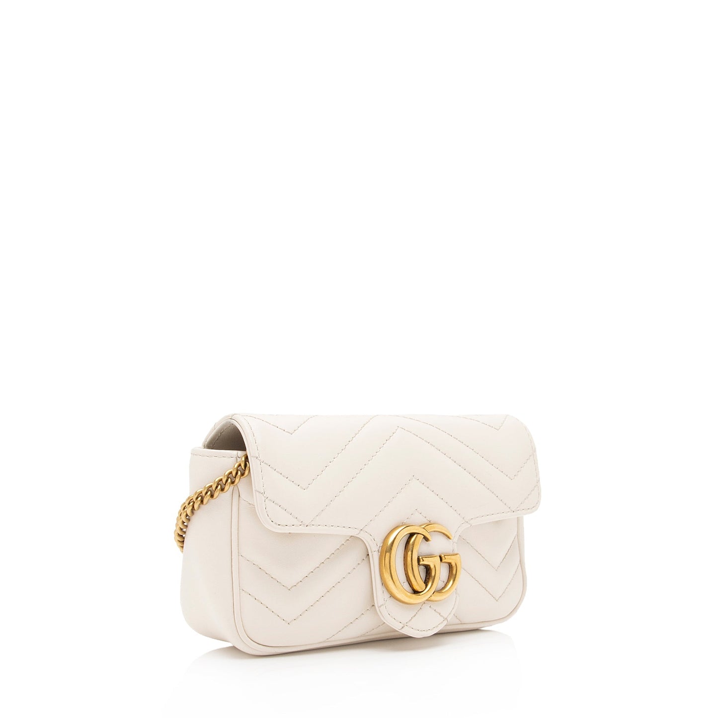Gucci GG Marmont Super SHF Matelasse Leather White Mini Crossbody Bag