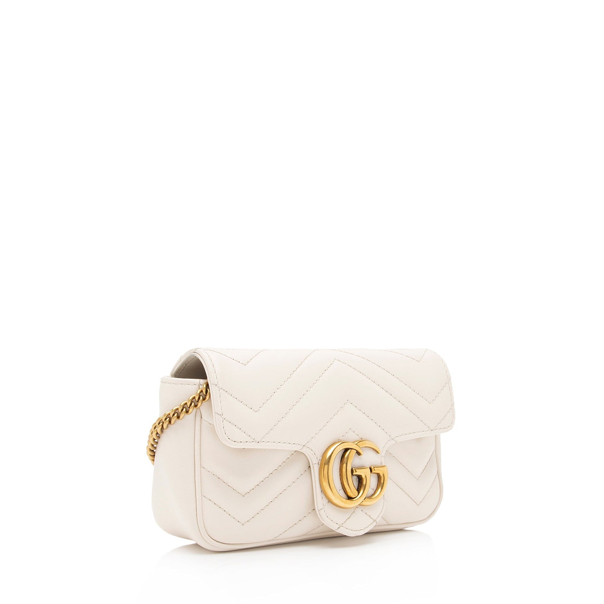 Gucci GG Marmont Super SHF Matelasse Leather White Mini Crossbody Bag