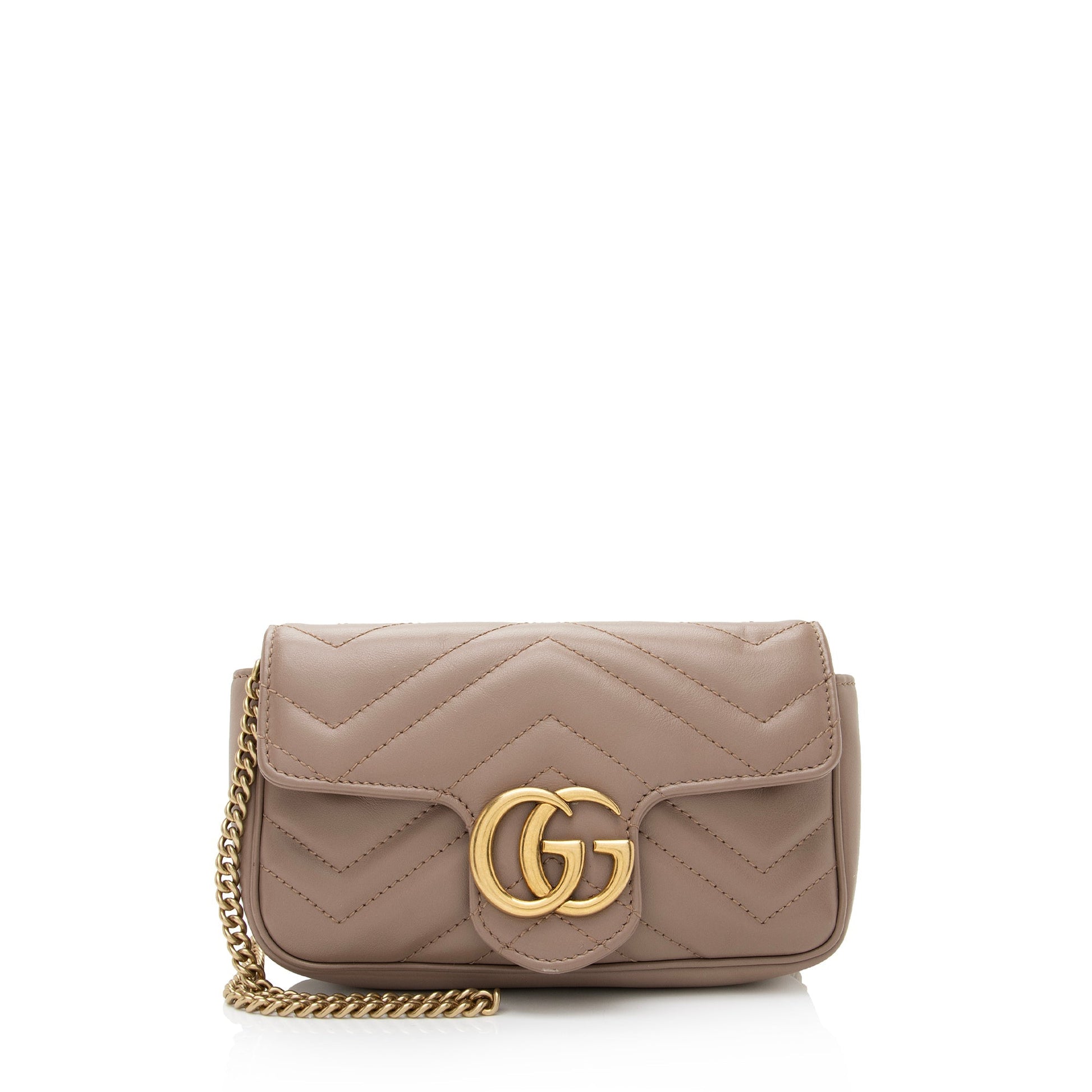 Gucci GG Marmont Super SHF-gHEKBW Matelasse Leather Beige Mini Crossbody Bag
