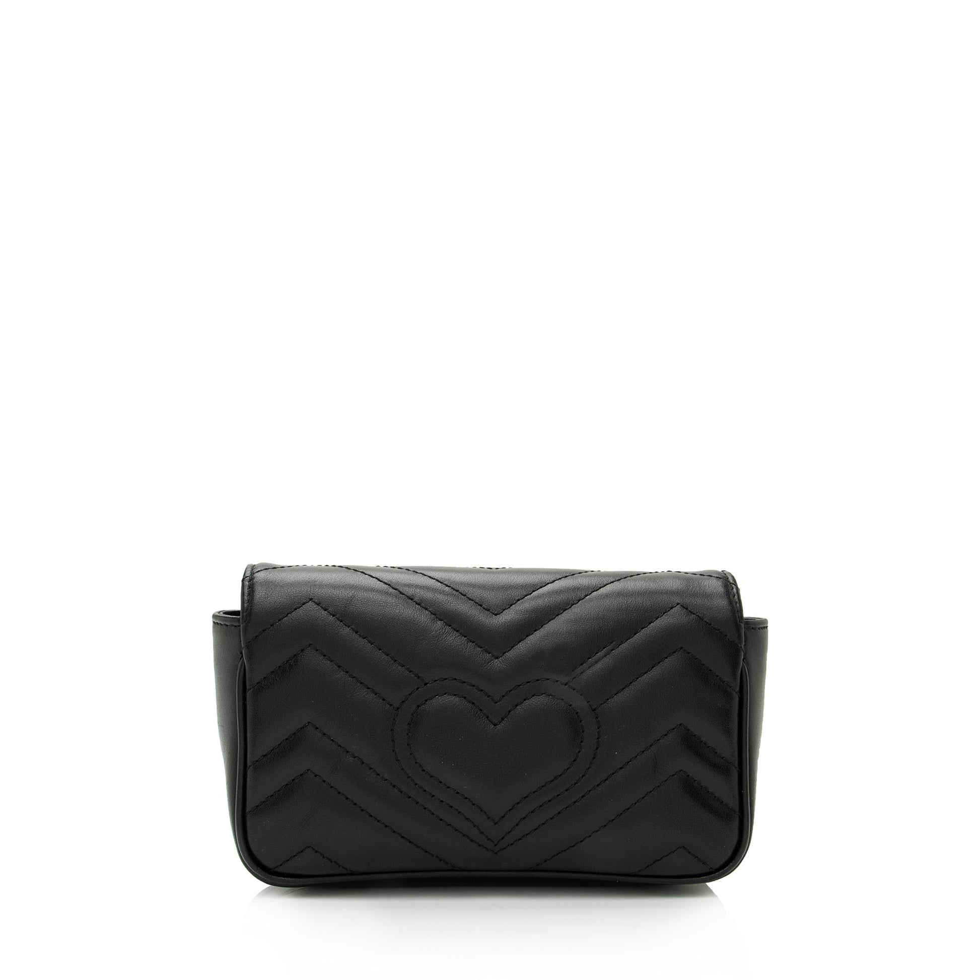 Gucci GG Marmont Super SHF-sC7a2m Matelasse Leather Black Mini Crossbody Bag