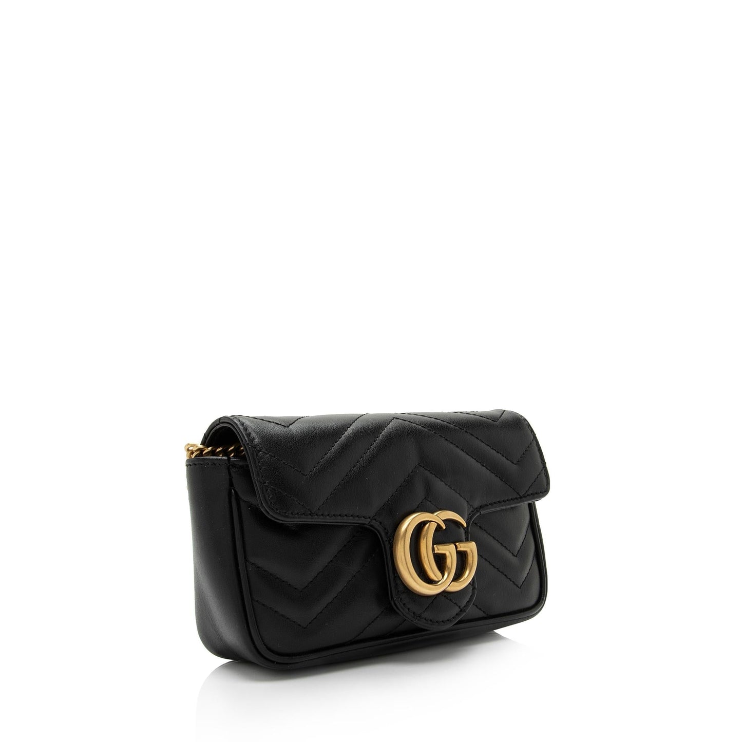 Gucci GG Marmont Super SHF-sC7a2m Matelasse Leather Black Mini Crossbody Bag