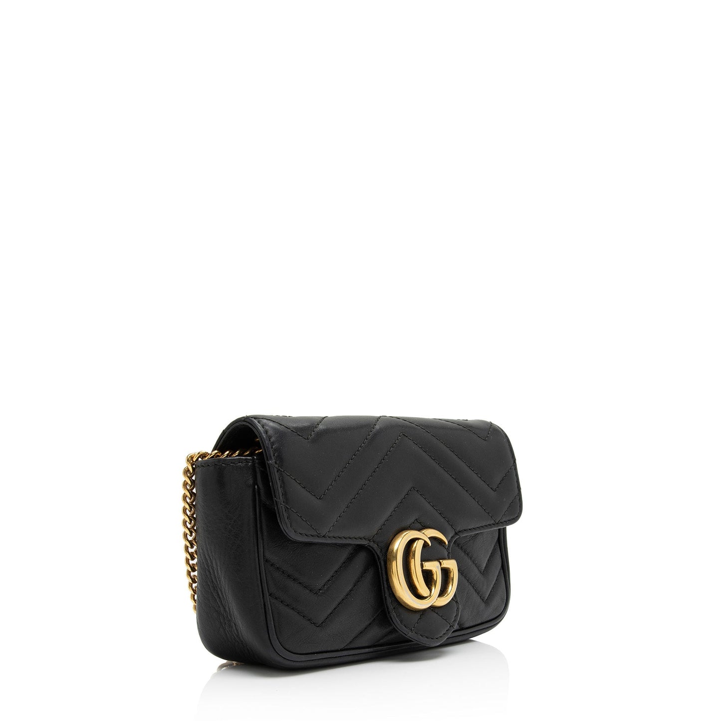 Gucci GG Marmont Super SHF-PG5W8B Matelasse Leather Black Mini Crossbody Bag