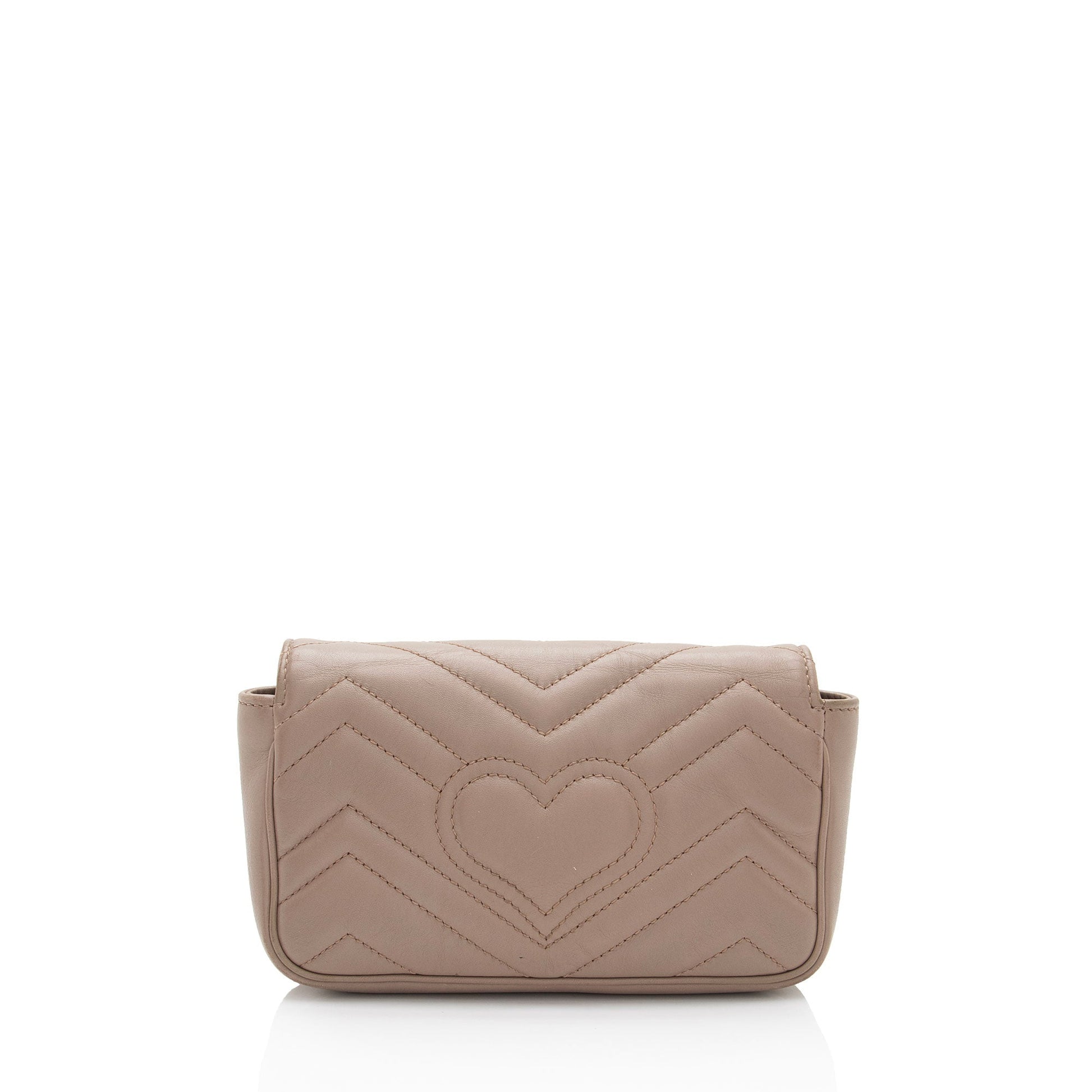 Gucci GG Marmont Flap - FINAL Matelasse Leather Beige Mini Clutch Bag