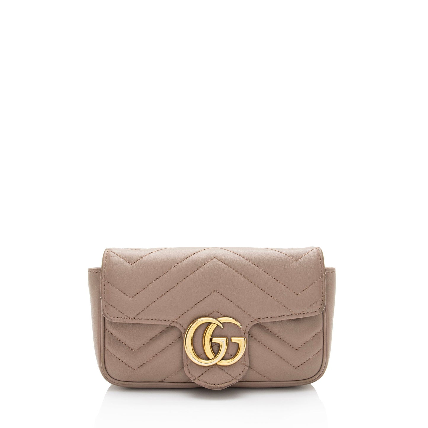 Gucci GG Marmont Flap - FINAL Matelasse Leather Beige Mini Clutch Bag