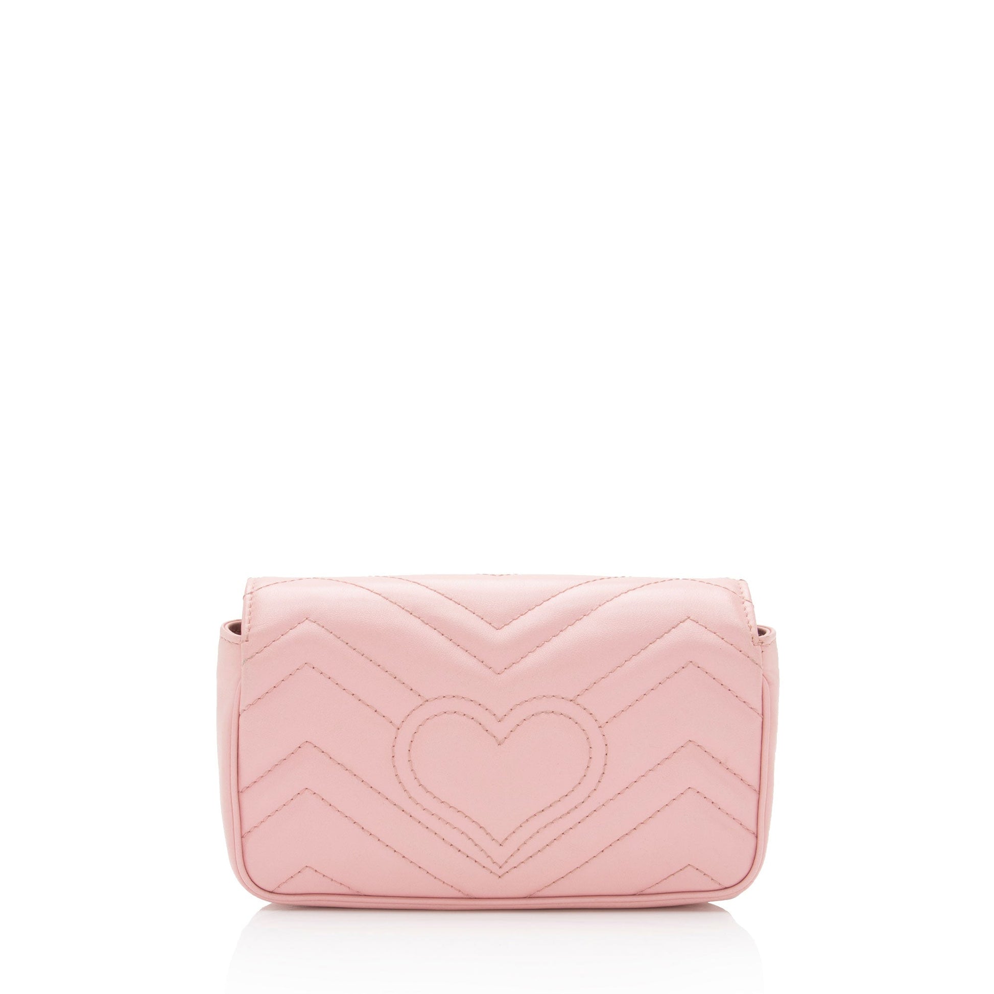 Gucci GG Marmont Super Flap SHF-YnNOt3 Matelasse Leather Pink Mini Crossbody Bag