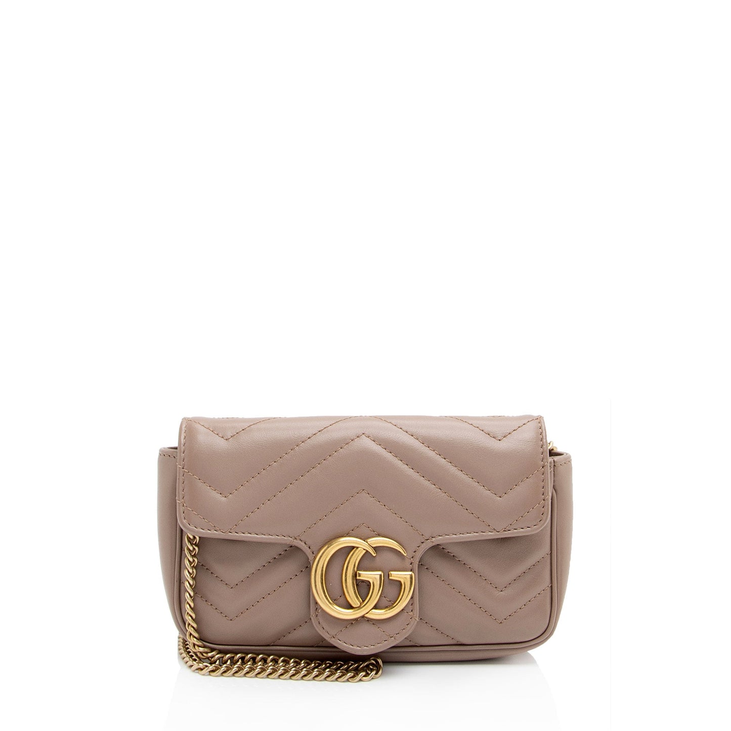 Gucci GG Marmont Super Flap - Matelasse Leather Beige Mini Crossbody Bag