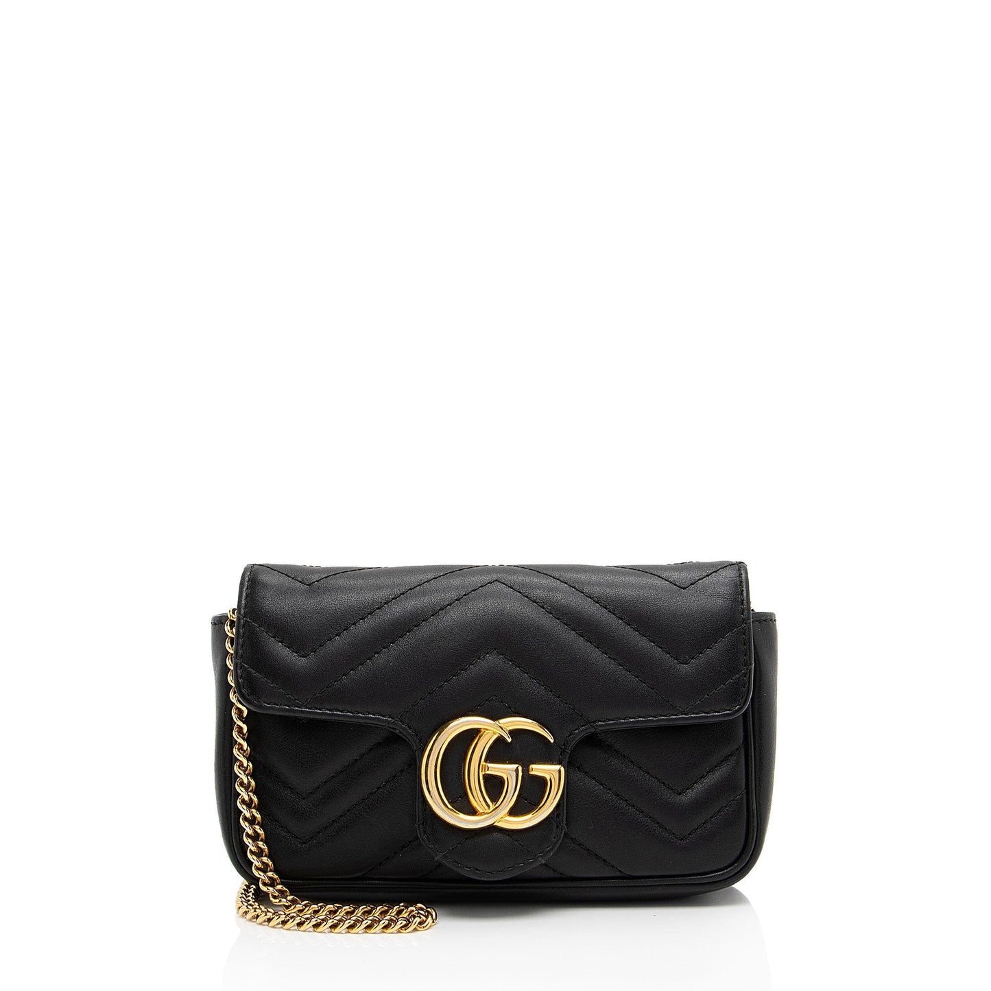 Gucci GG Marmont Super Flap SHF-yBfrwz Matelasse Leather Black Mini Crossbody Bag