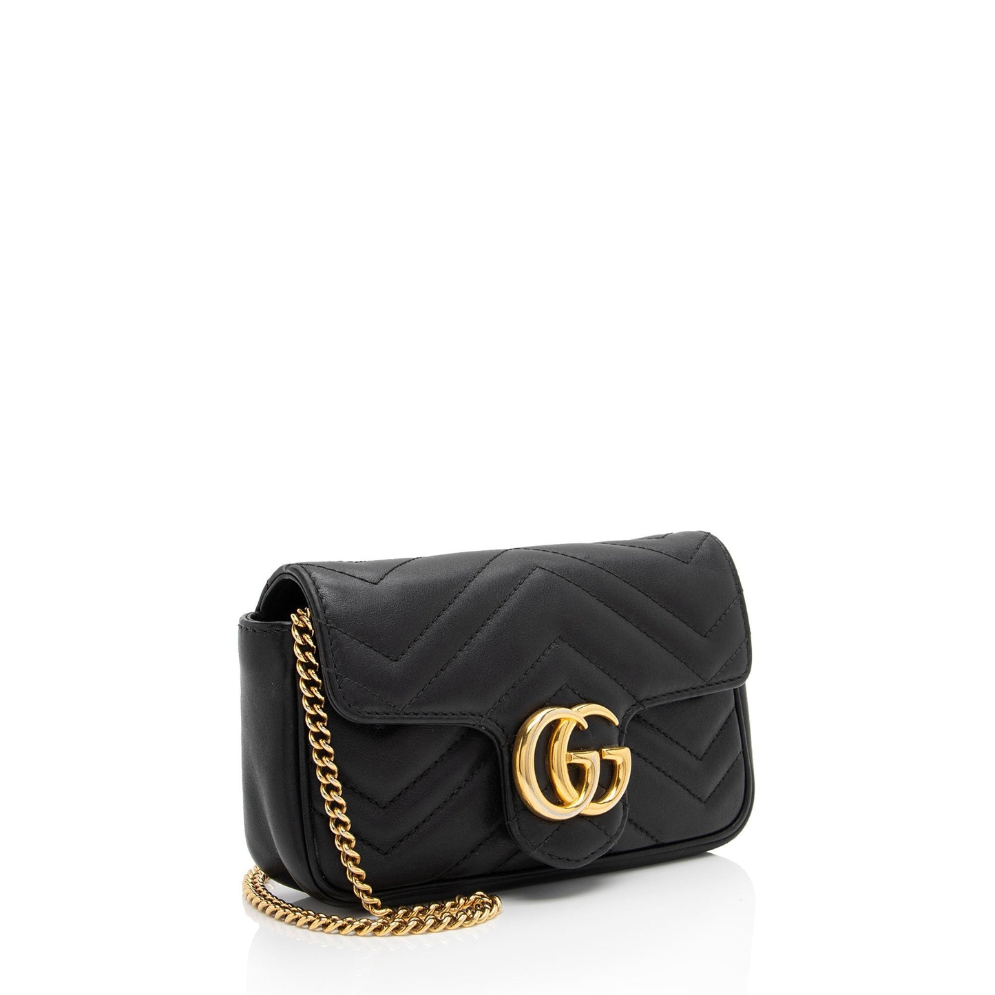Gucci GG Marmont Super Flap SHF-yBfrwz Matelasse Leather Black Mini Crossbody Bag