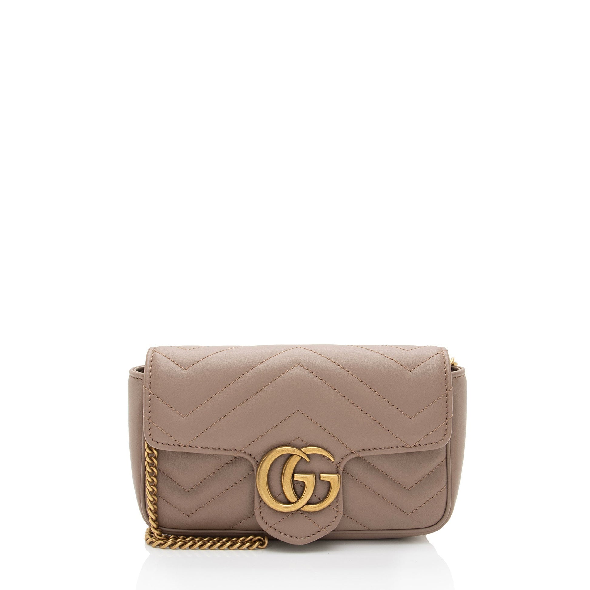Gucci GG Marmont Super Flap Matelasse Leather Beige Mini Crossbody Bag