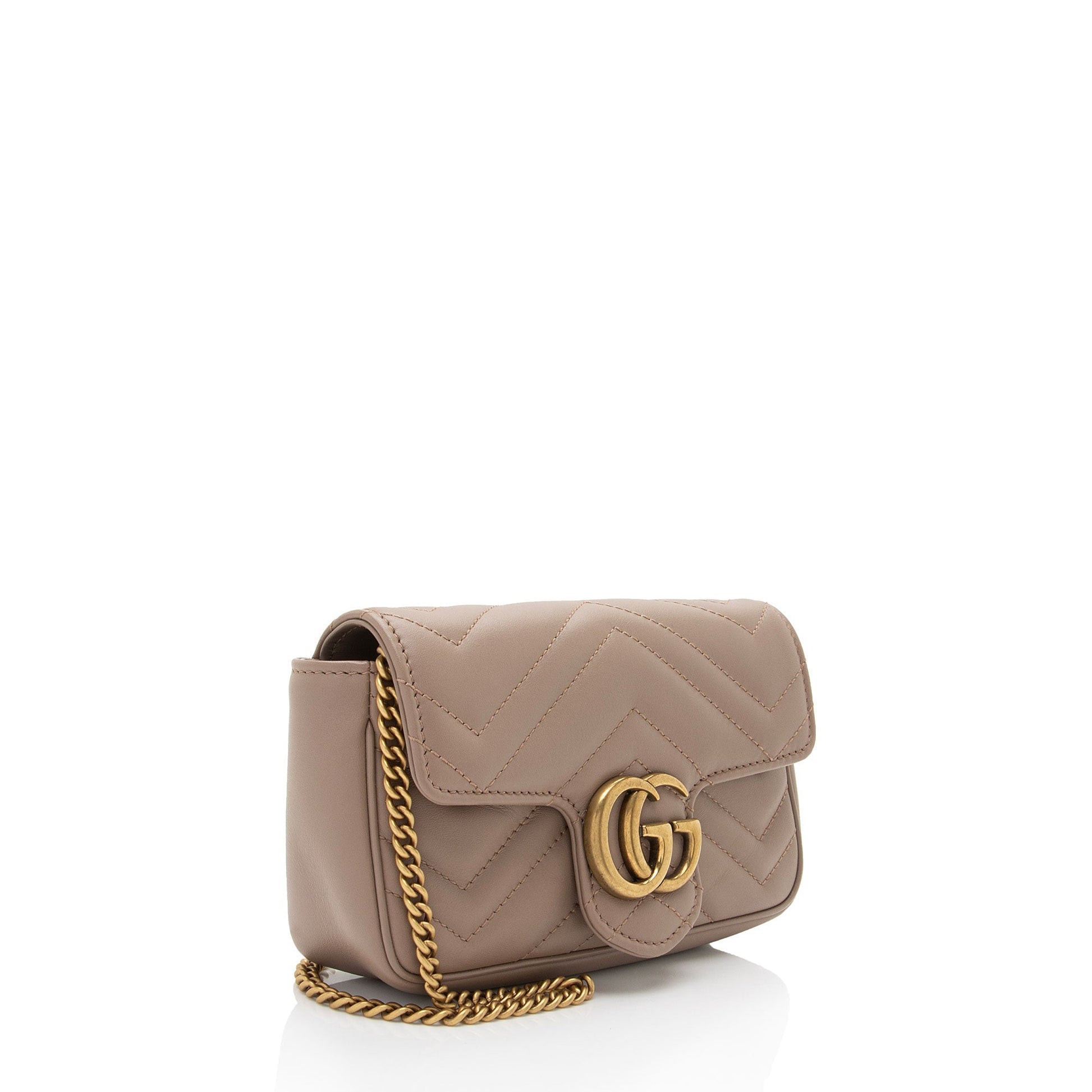Gucci GG Marmont Super Flap Matelasse Leather Beige Mini Crossbody Bag