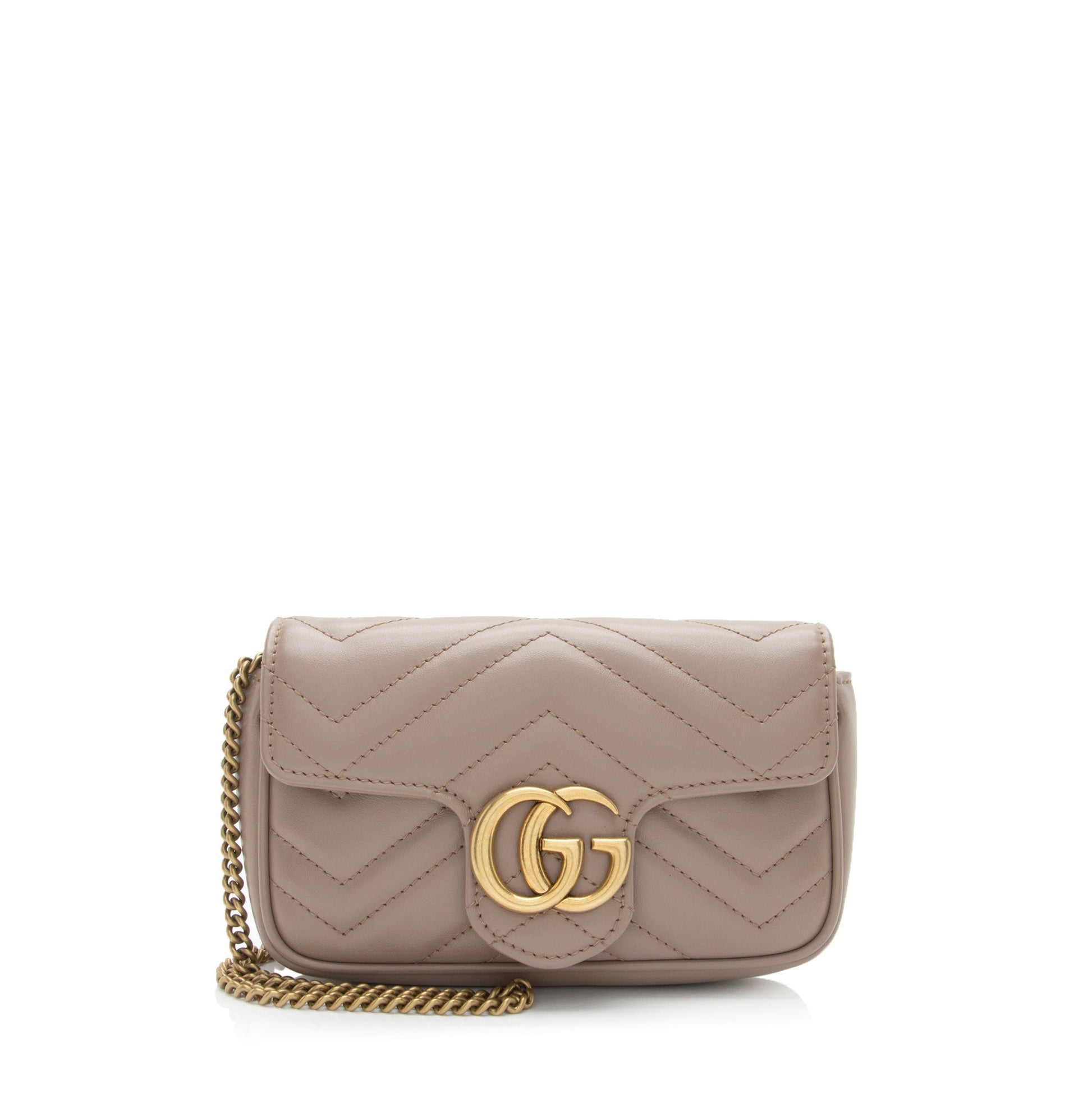 Gucci GG Marmont Super Flap SHF-TvhWqj Matelasse Leather Beige Mini Crossbody Bag