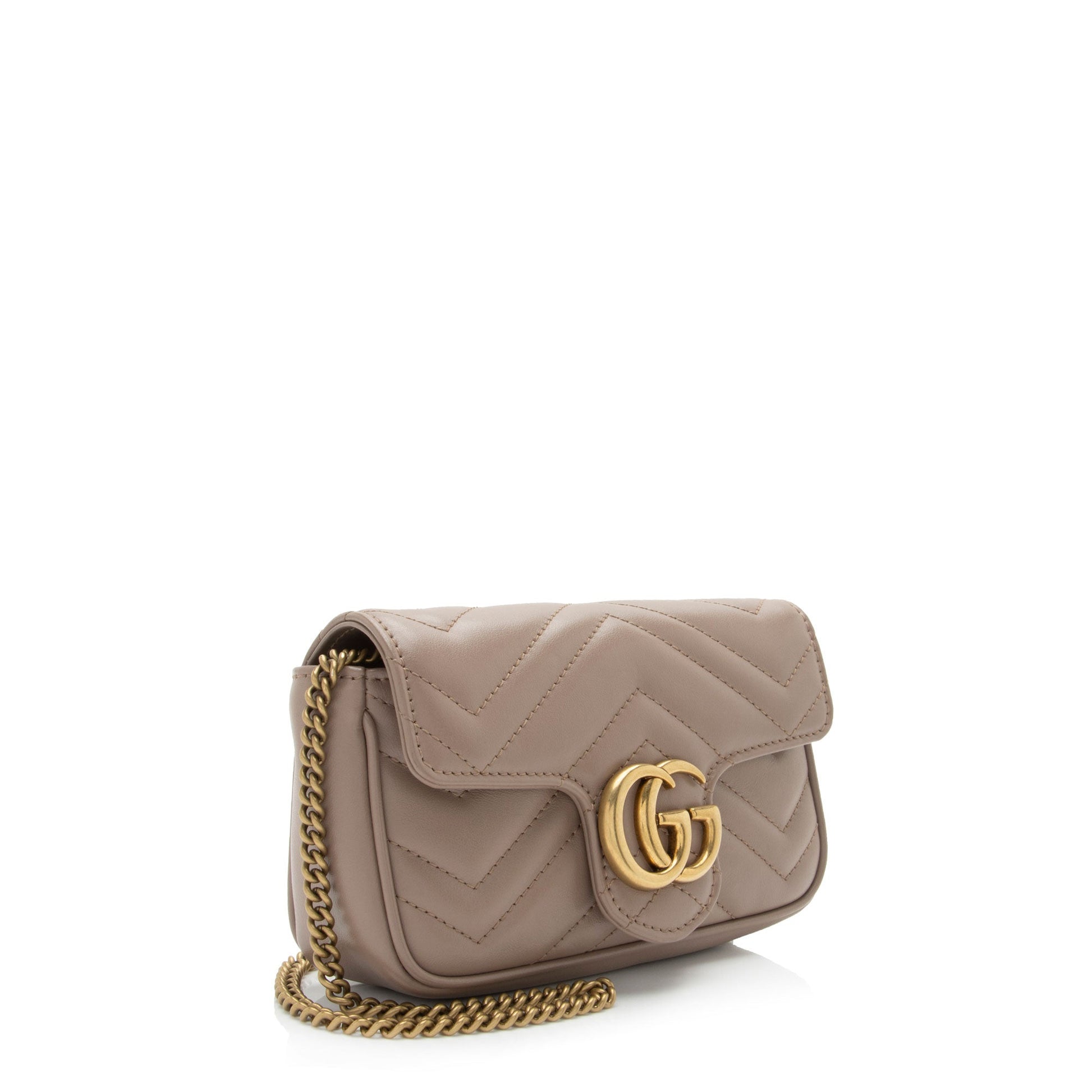Gucci GG Marmont Super Flap SHF-TvhWqj Matelasse Leather Beige Mini Crossbody Bag