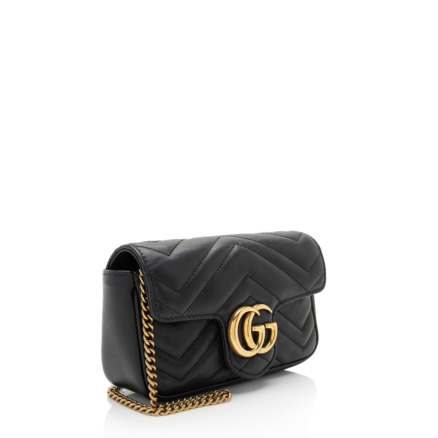 Gucci GG Marmont Super Flap SHF-vdHY2l Matelasse Leather Black Mini Crossbody Bag