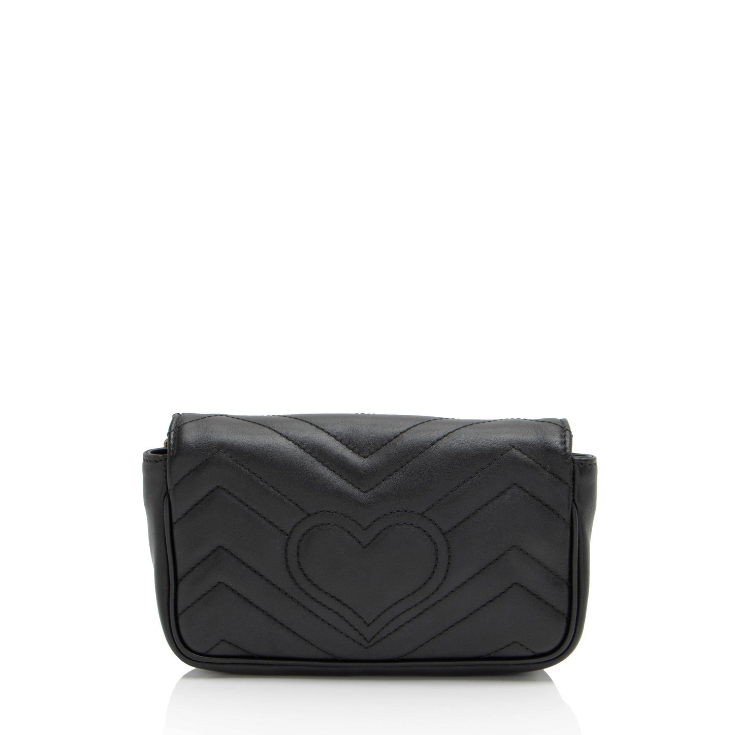 Gucci GG Marmont Super Flap SHF-2hhN8g Matelasse Leather Black Mini Crossbody Bag