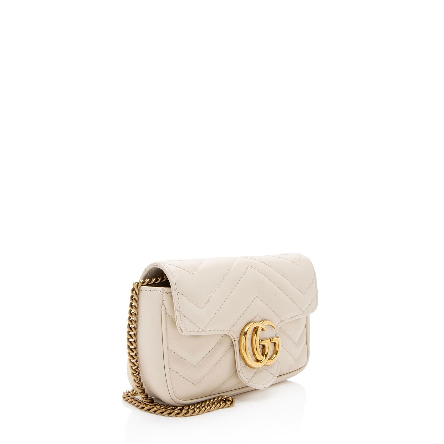 Gucci GG Marmont Super Flap Matelasse Leather White Mini Crossbody Bag
