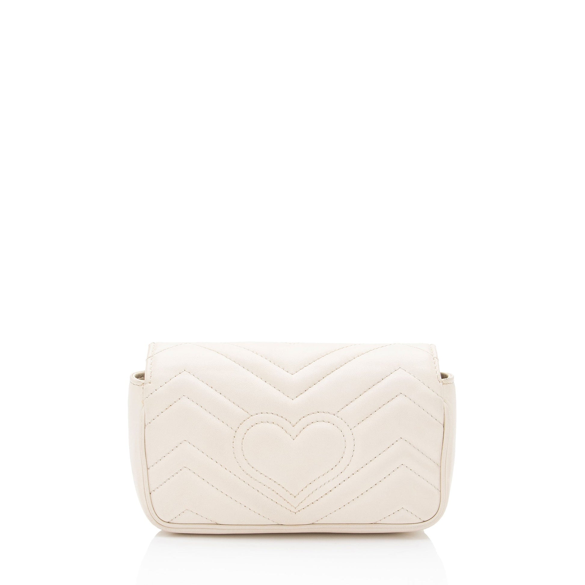 Gucci GG Marmont Flap Matelasse Leather White Mini Crossbody Bag