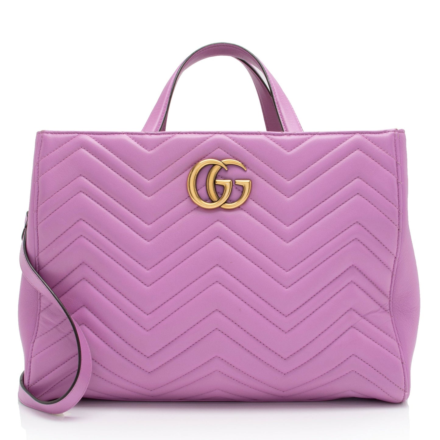 Gucci GG Marmont SHF-sAnFMF Matelasse Leather Medium Top Handle Satchel Bag