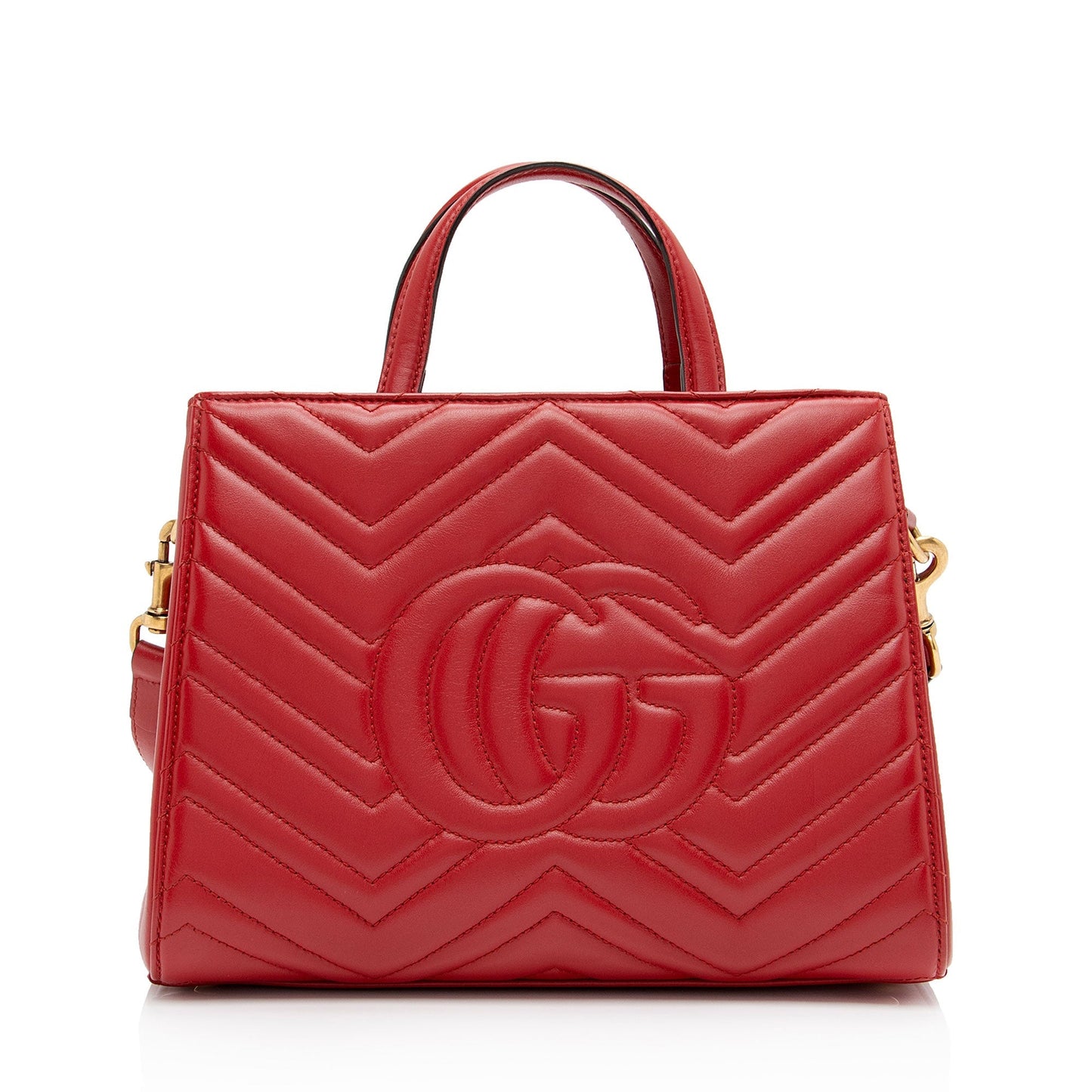 Gucci GG Marmont Matelasse Leather Red Small Satchel Bag