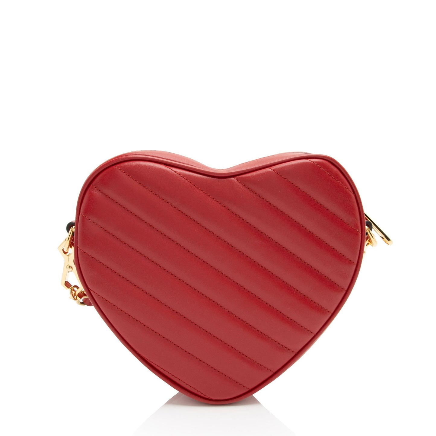 Gucci Interlocking G Heart Matelasse Leather Red Mini Crossbody Bag