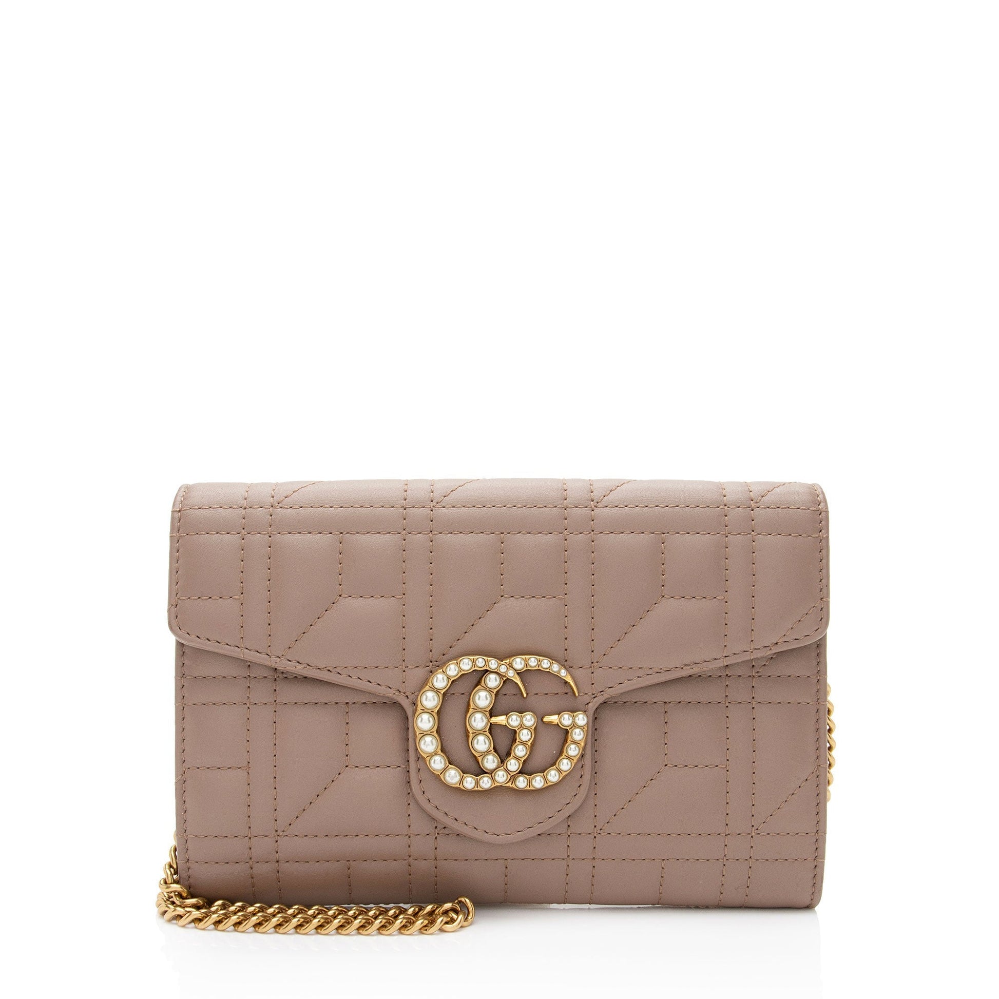 Gucci Pearl Marmont Flap Wallet Bag Shf Xrfkq1 Leather Matelasse Crossbody Bag