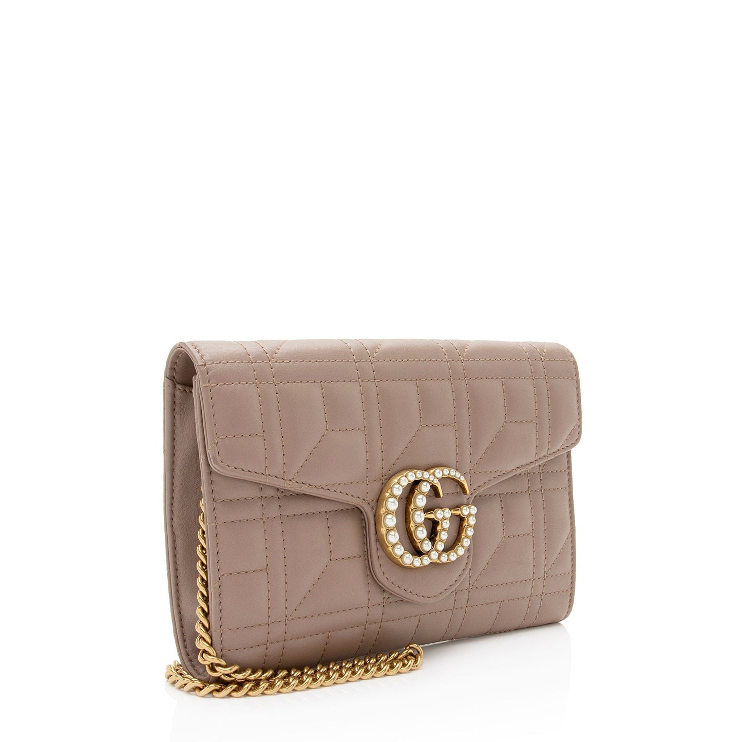 Gucci Pearl Marmont Flap Wallet Bag Shf Xrfkq1 Leather Matelasse Crossbody Bag