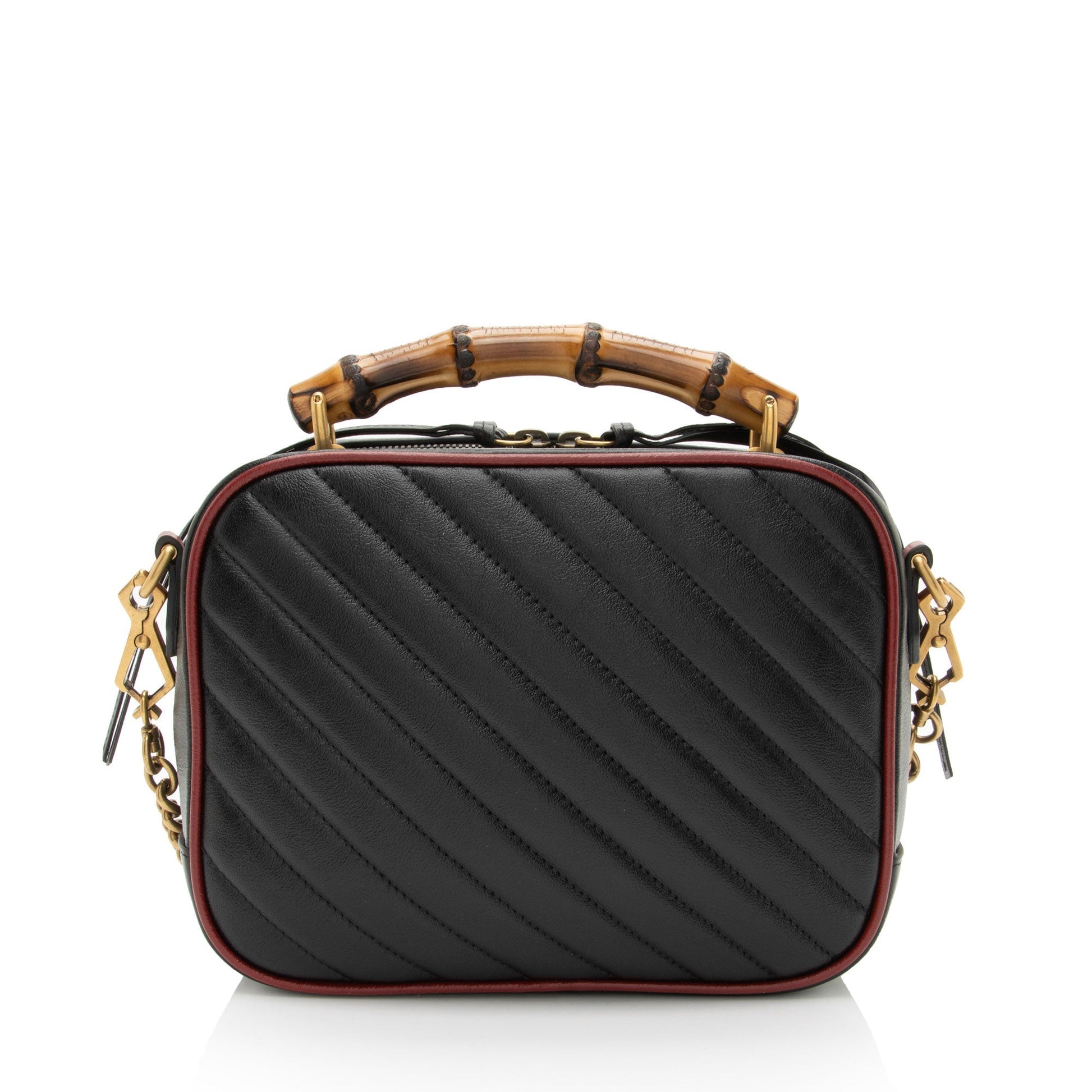 Gucci Torchon GG Marmont Bamboo Matelasse Leather Top Handle Crossbody Bag