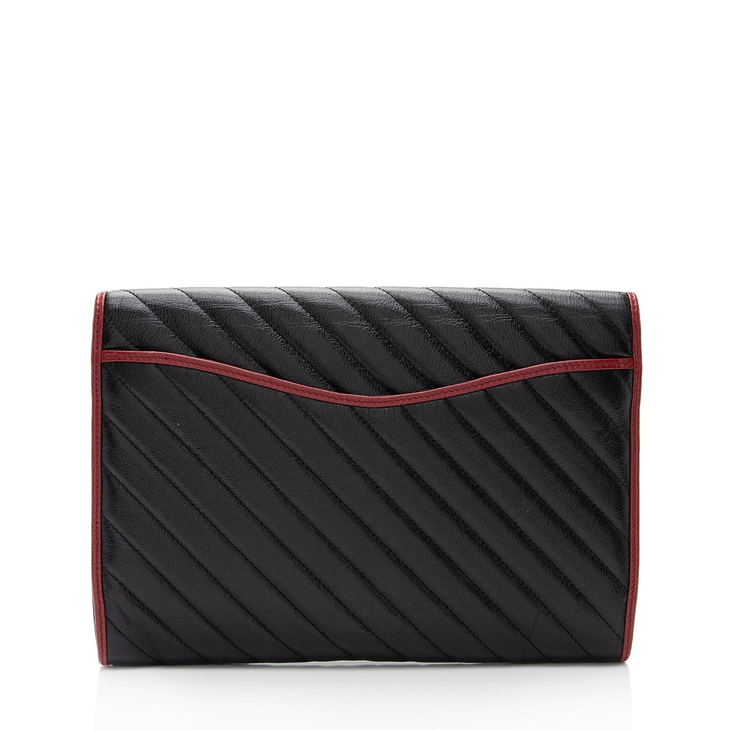 Gucci Torchon GG Marmont SHF-AQeHxl Matelasse Leather Black Red Clutch Bag