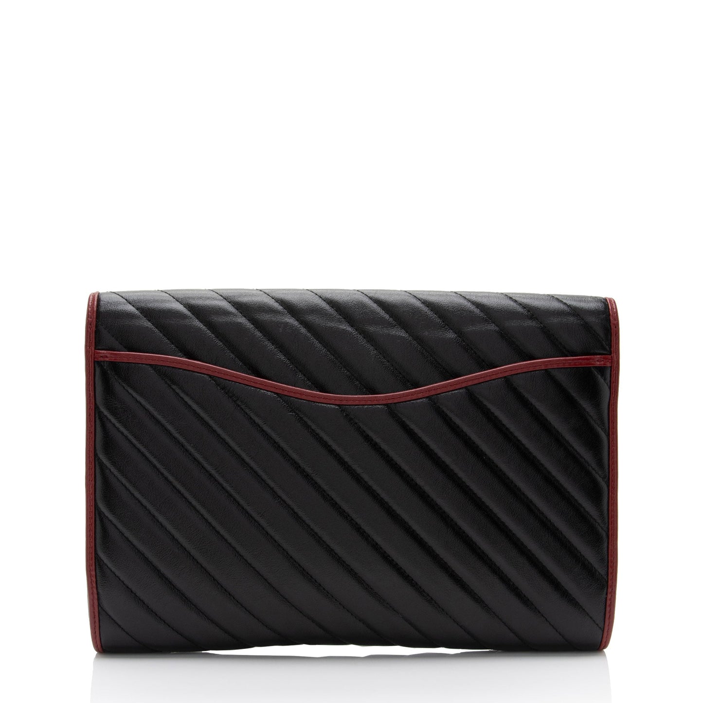 Gucci Torchon GG Marmont SHF-CeLx8H Matelasse Leather Black Red Clutch Bag