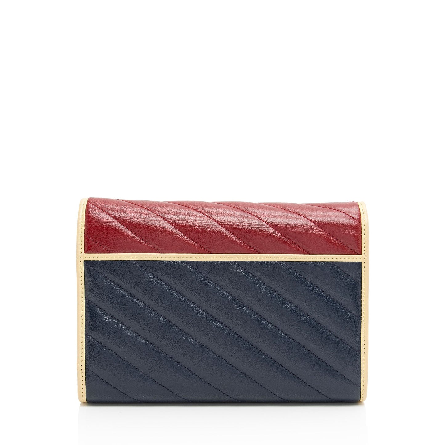 Gucci Torchon GG Marmont Chain Matelasse Leather Blue Red Crossbody Bag