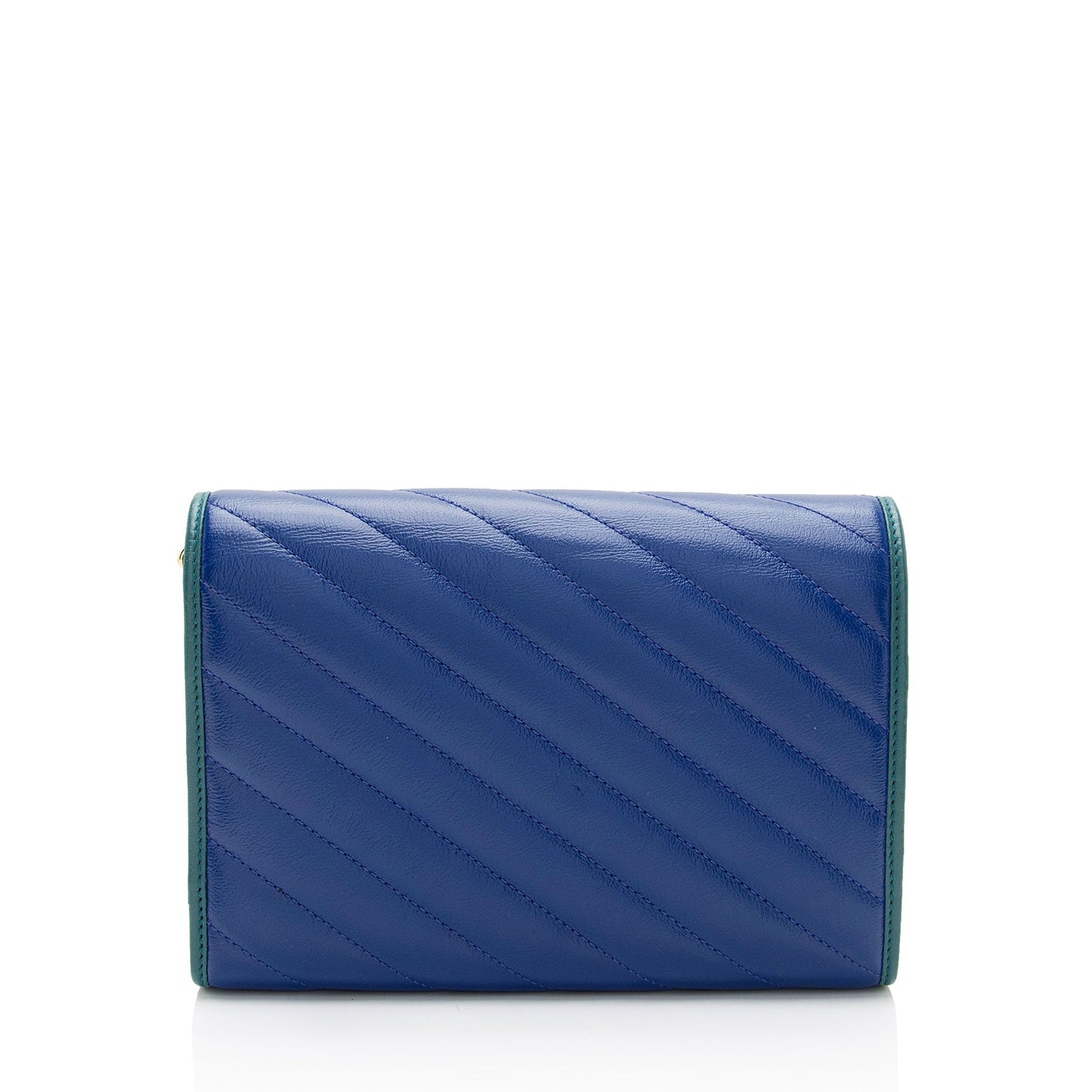 Gucci Torchon GG Marmont Chain SHF-FtS5vC Matelasse Leather Blue Green Crossbody Bag