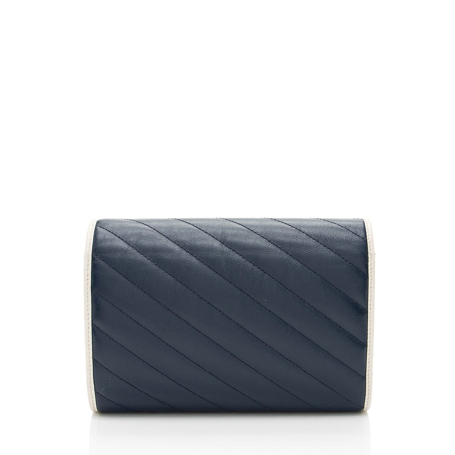 Gucci Torchon GG Marmont Chain Matelasse Leather White Blue Crossbody Bag