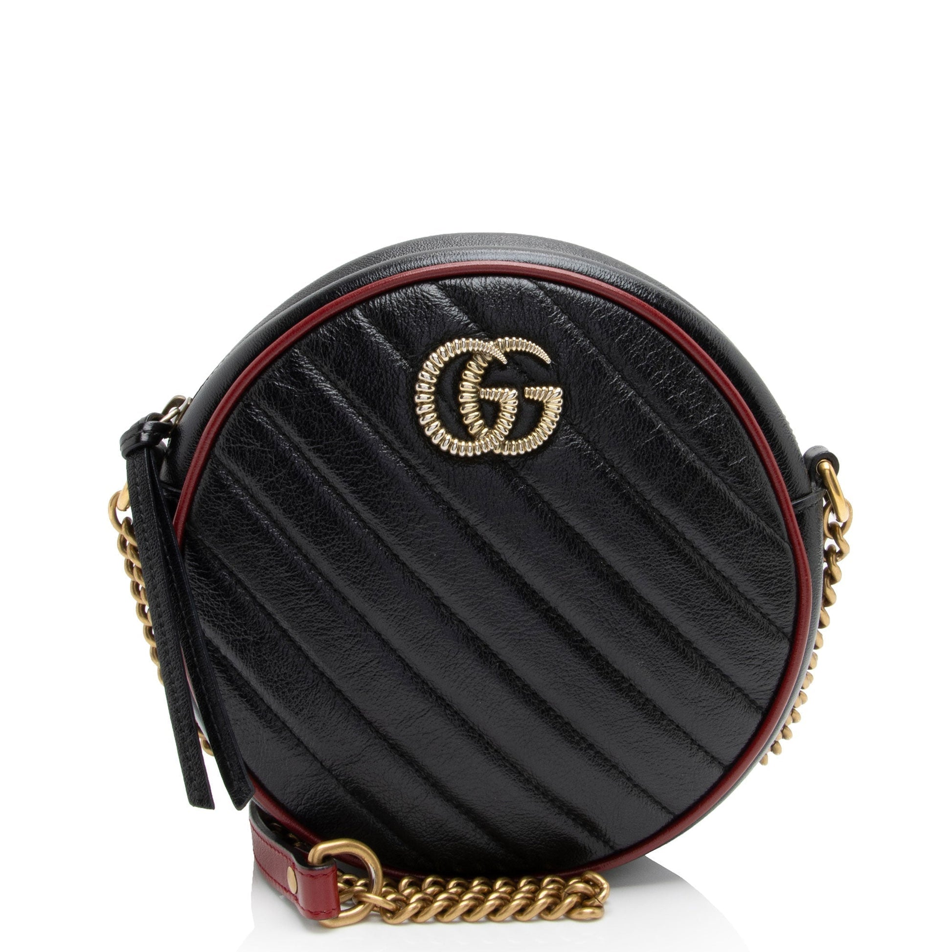 Gucci Torchon Marmont Round Shoulder Bag Shf 2Rfjwc Leather Matelasse Crossbody Bag