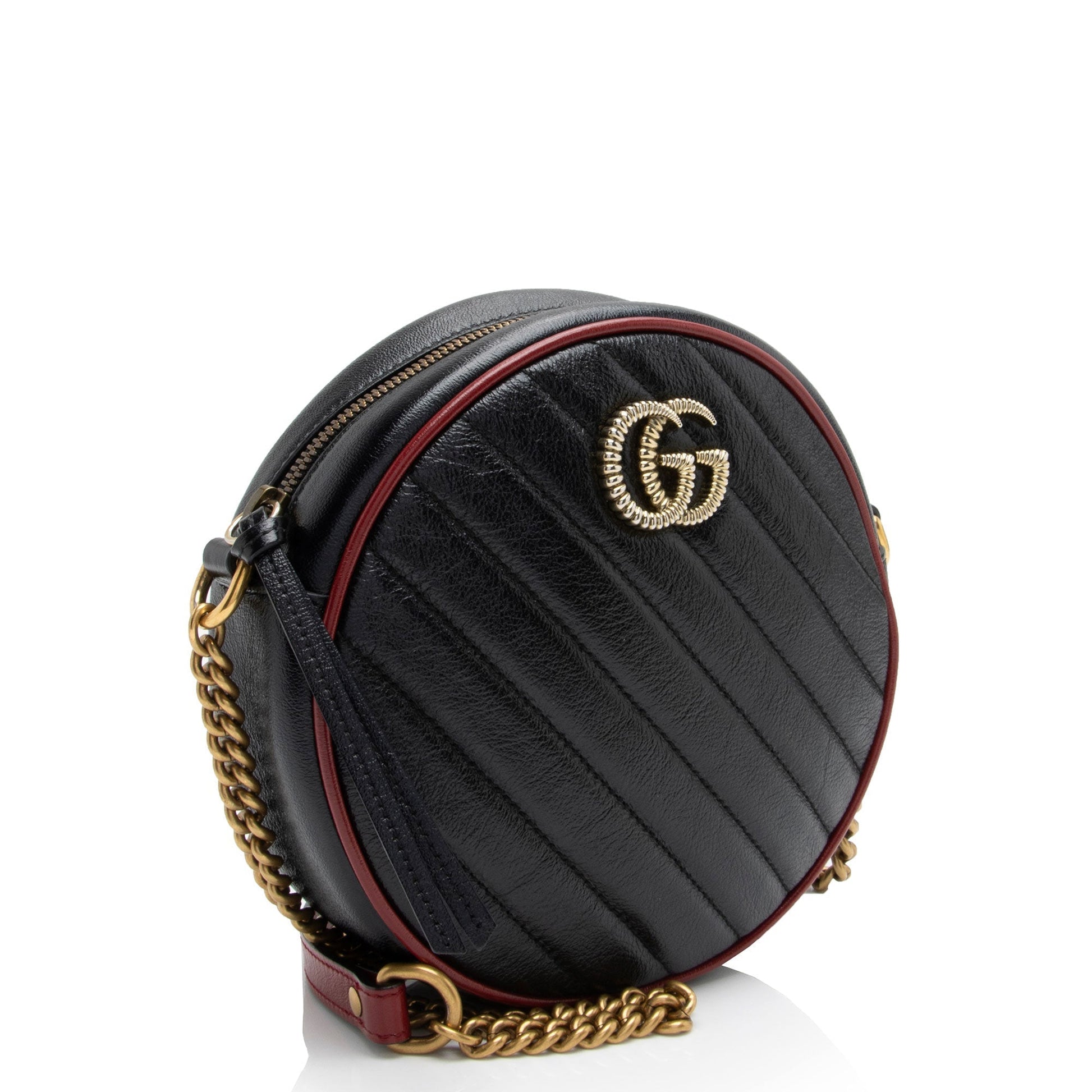 Gucci Torchon Marmont Round Shoulder Bag Shf 2Rfjwc Leather Matelasse Crossbody Bag
