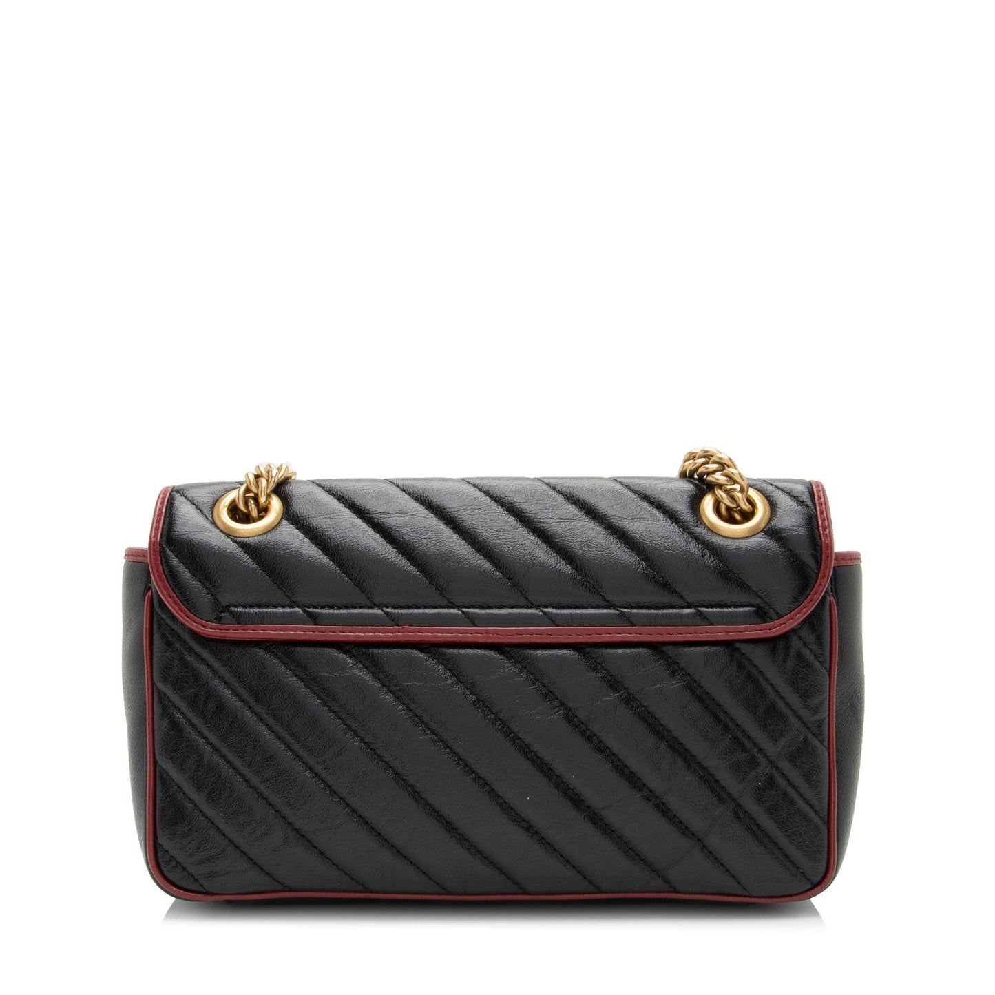 Gucci Torchon GG Marmont Flap Matelasse Leather Blue Red Crossbody Bag
