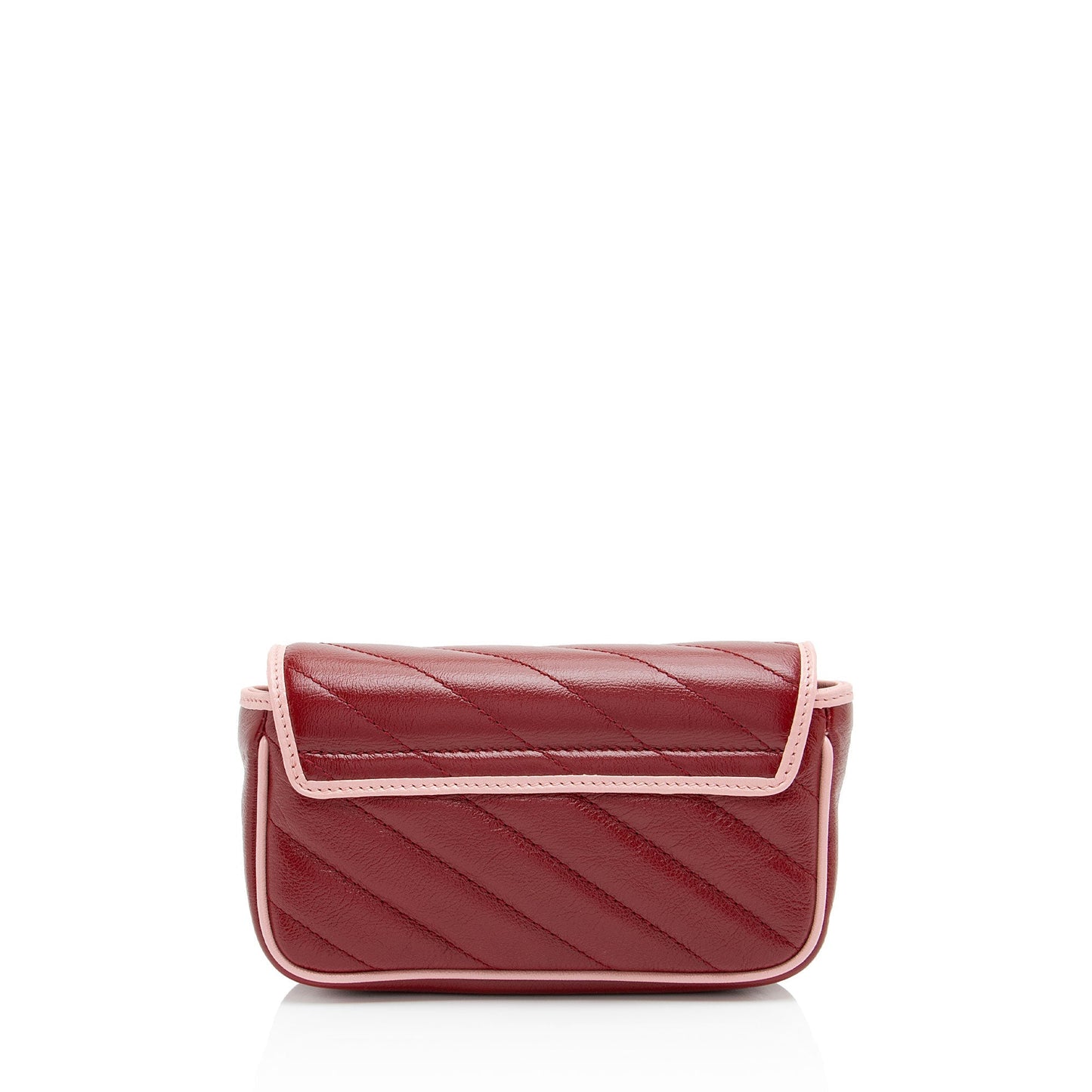 Gucci Torchon GG Marmont Super Flap Matelasse Leather Red Pink Crossbody Bag