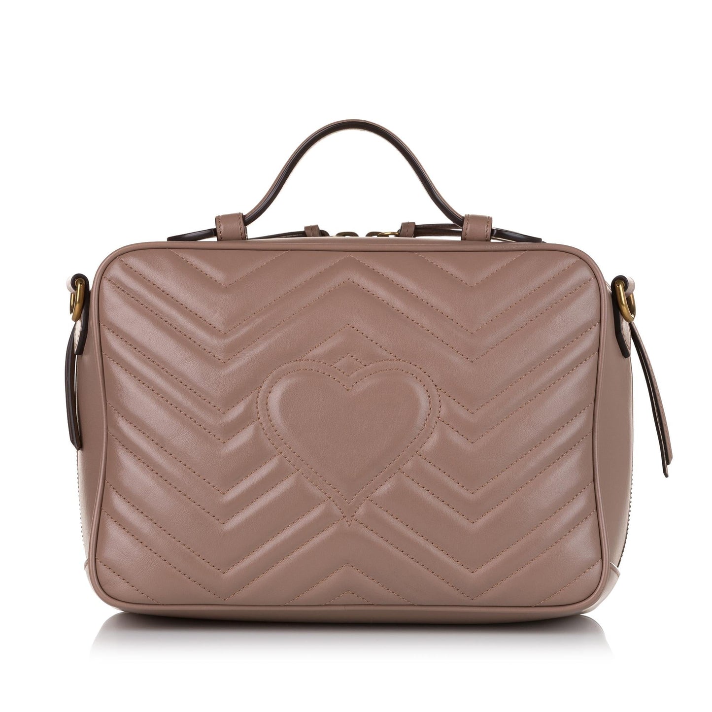 Gucci Sylvie Web GG Marmont SHG Matelasse Calf Brown Small Satchel Bag